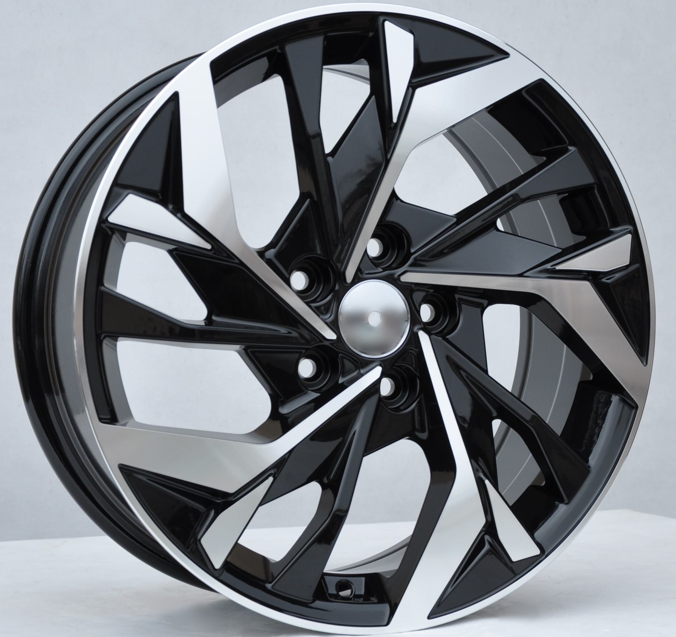PDW 1953 Alufælge 17" 5x114.3 ET43 – Poleret/sort (sæt á 4)