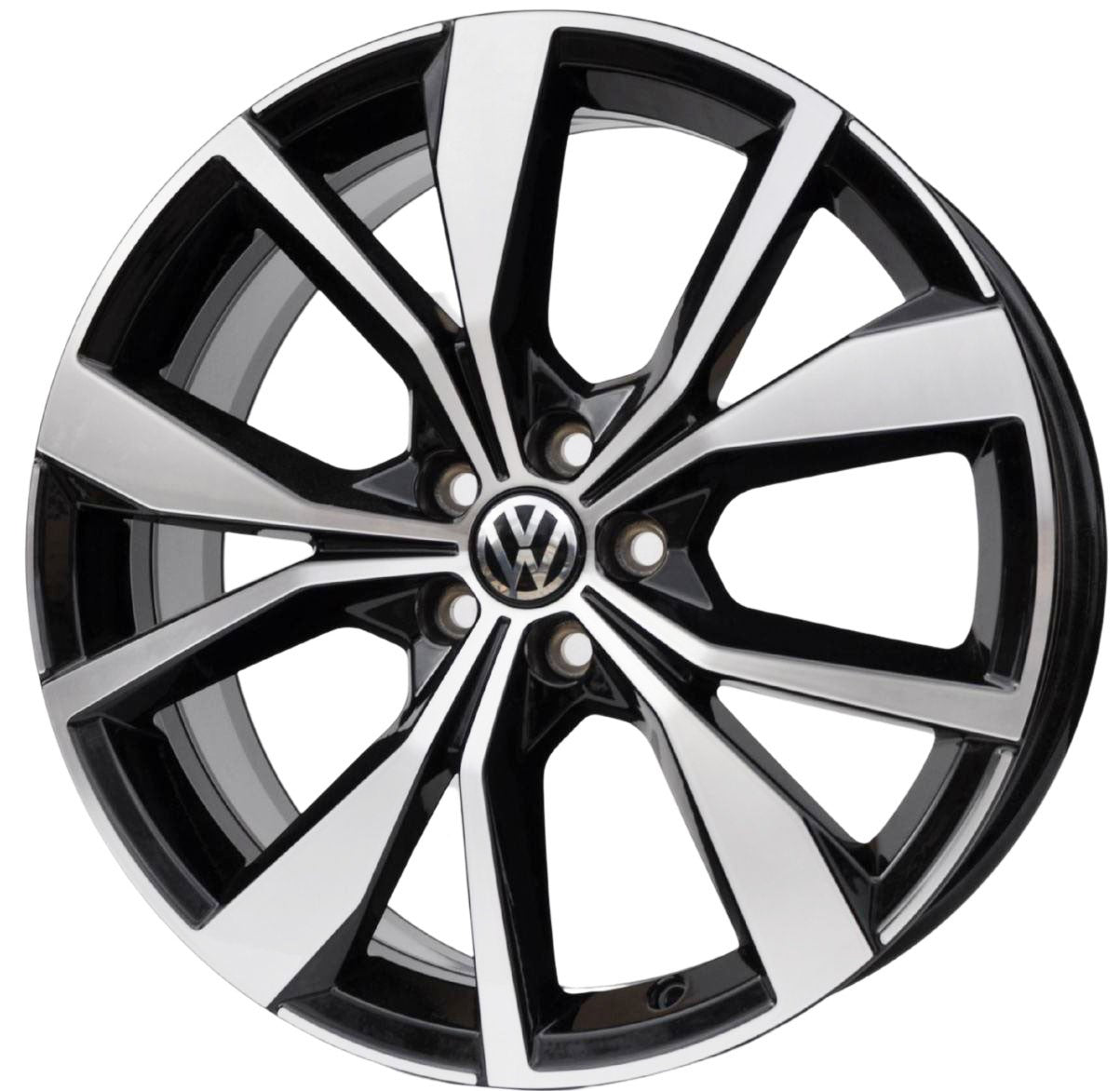 Volkswagen (oryginalne OEM) 2G7601025F/MISANO Alufælge 18" 5x100 ET39 – Poleret/sort (sæt á 4)