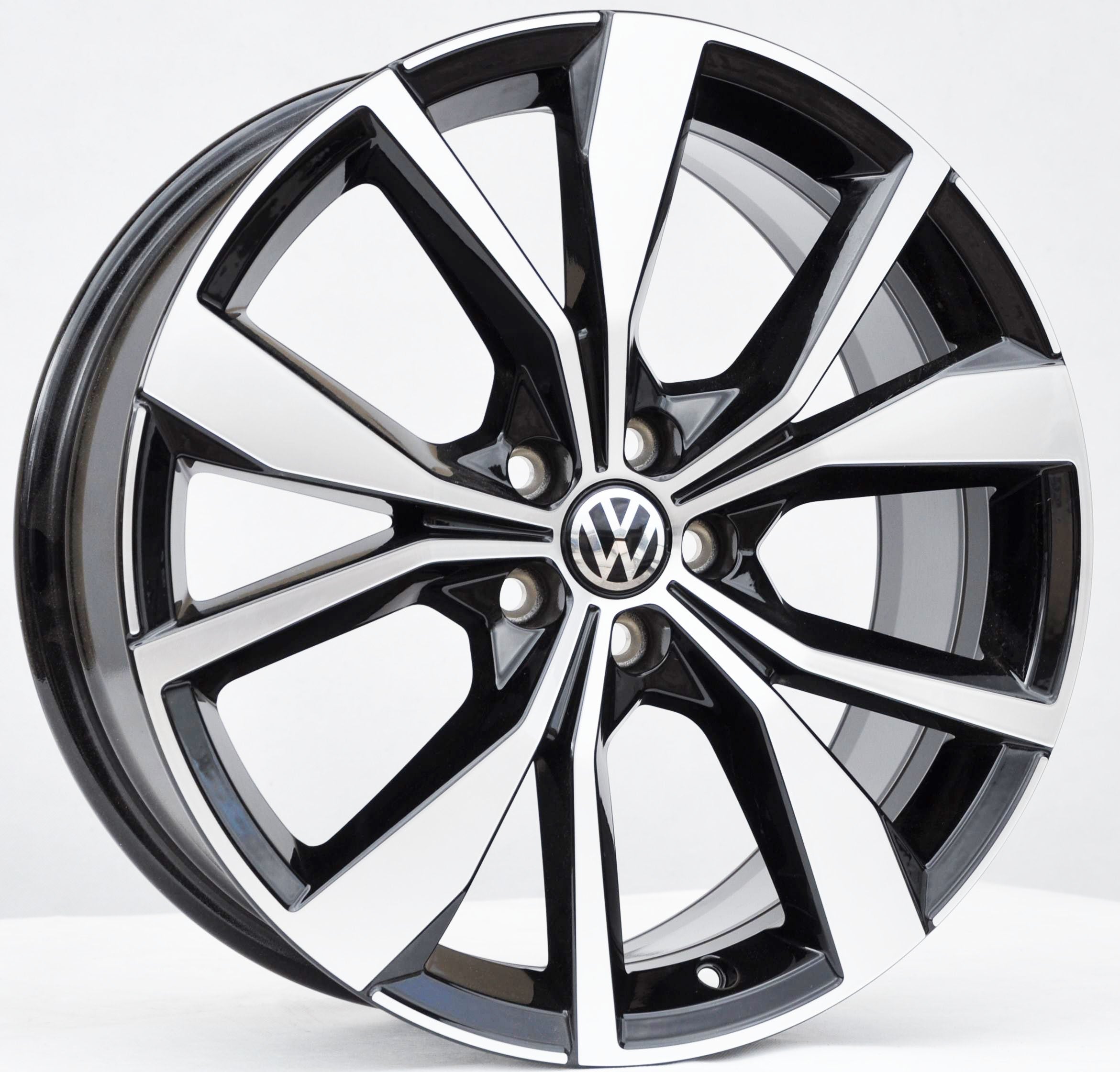 Volkswagen (oryginalne OEM) 2G7601025F/MISANO Alufælge 18" 5x100 ET39 – Poleret/sort (sæt á 4)
