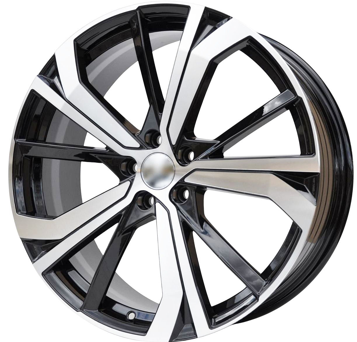 PDW SF503 Alufælge 20" 5x108 ET52.5 – Poleret/sort (sæt á 4)