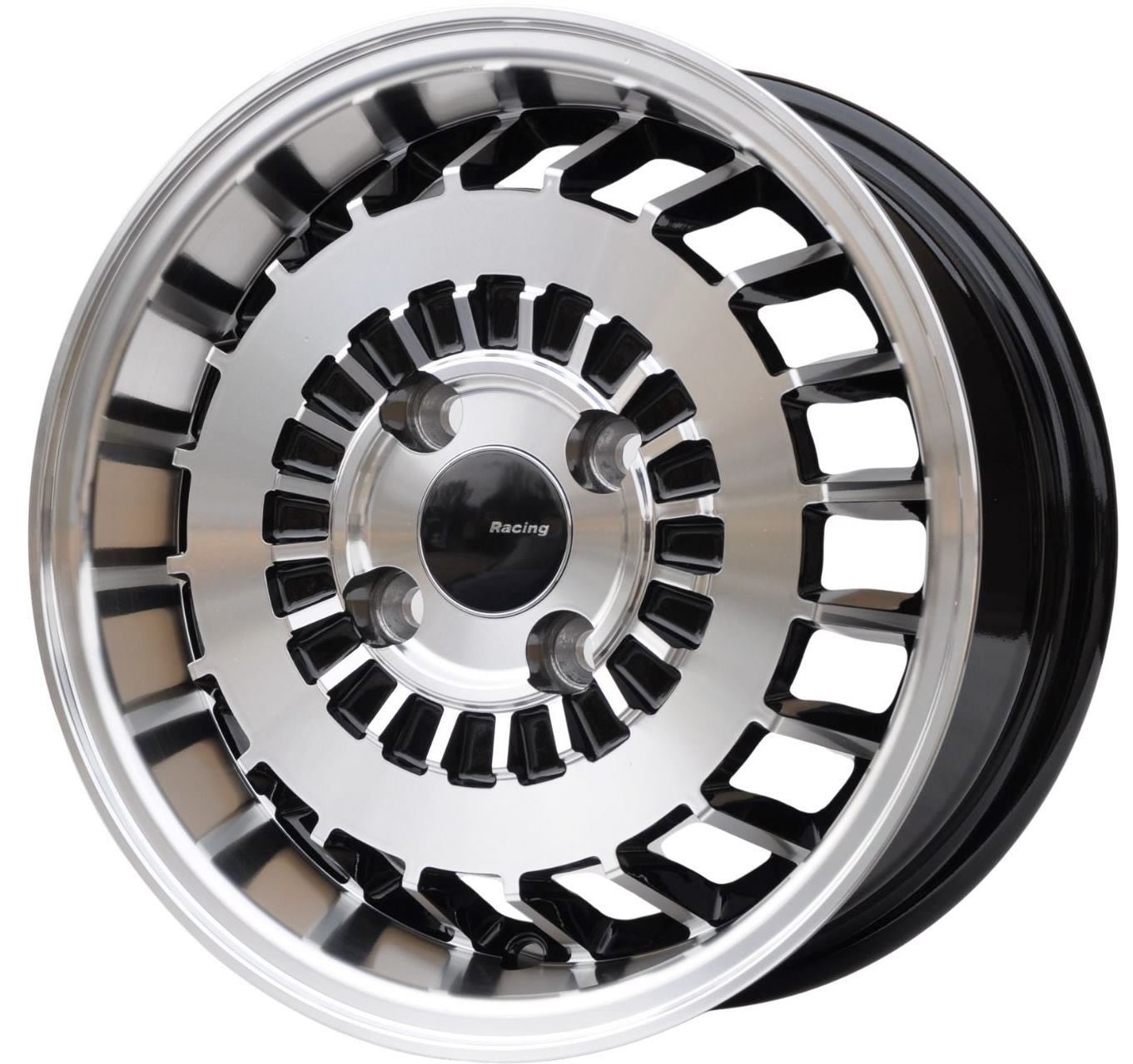 PDW 1354 Alufælge 13" 4x100 ET30 – Poleret/sort (sæt á 4)