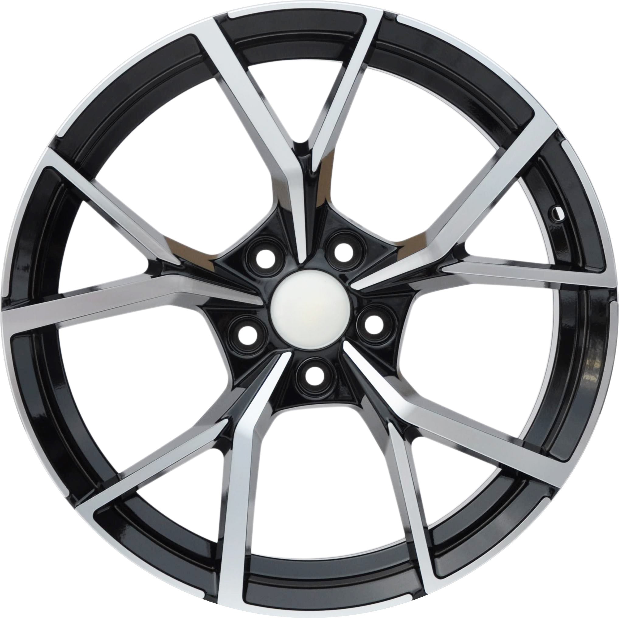 PDW 5801 Alufælge 18" 5x112 ET51 – Poleret/sort (sæt á 4)