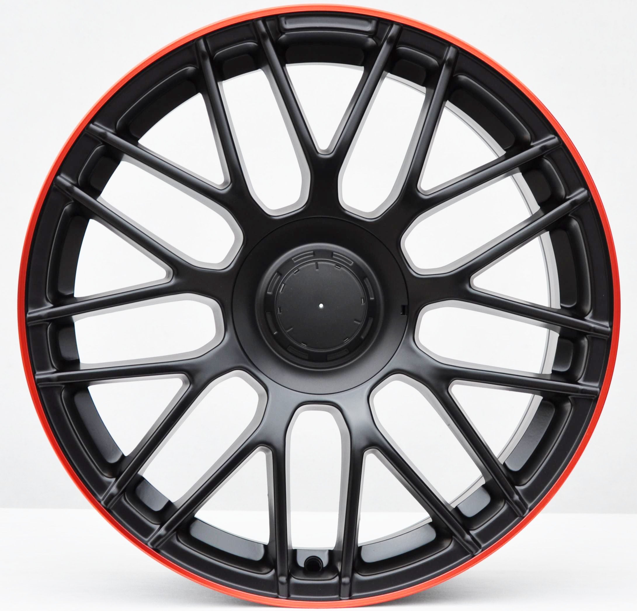 PDW 1268/912 Alufælge 18" 5x112 ET45 – Poleret/czerwony rant (sæt á 4)