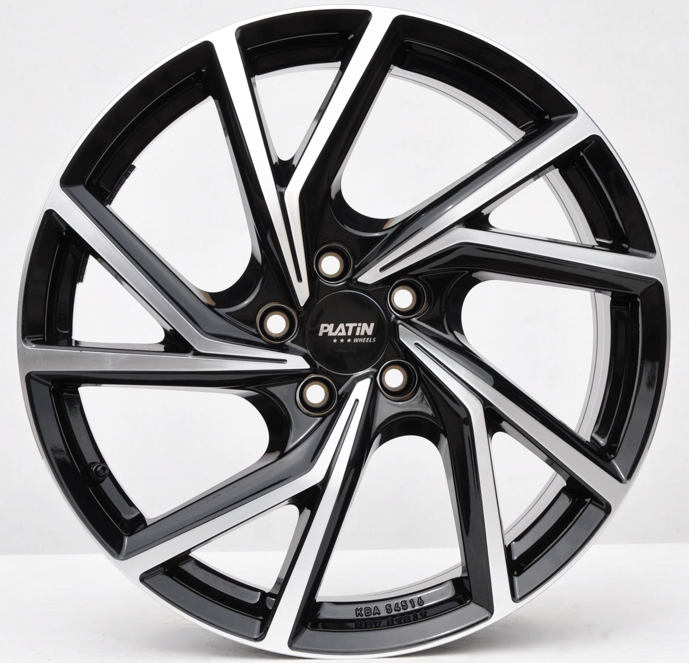 Platin rp23/kba54516 Alufælge 19" 5x112 ET49 – Poleret/sort (sæt á 4)