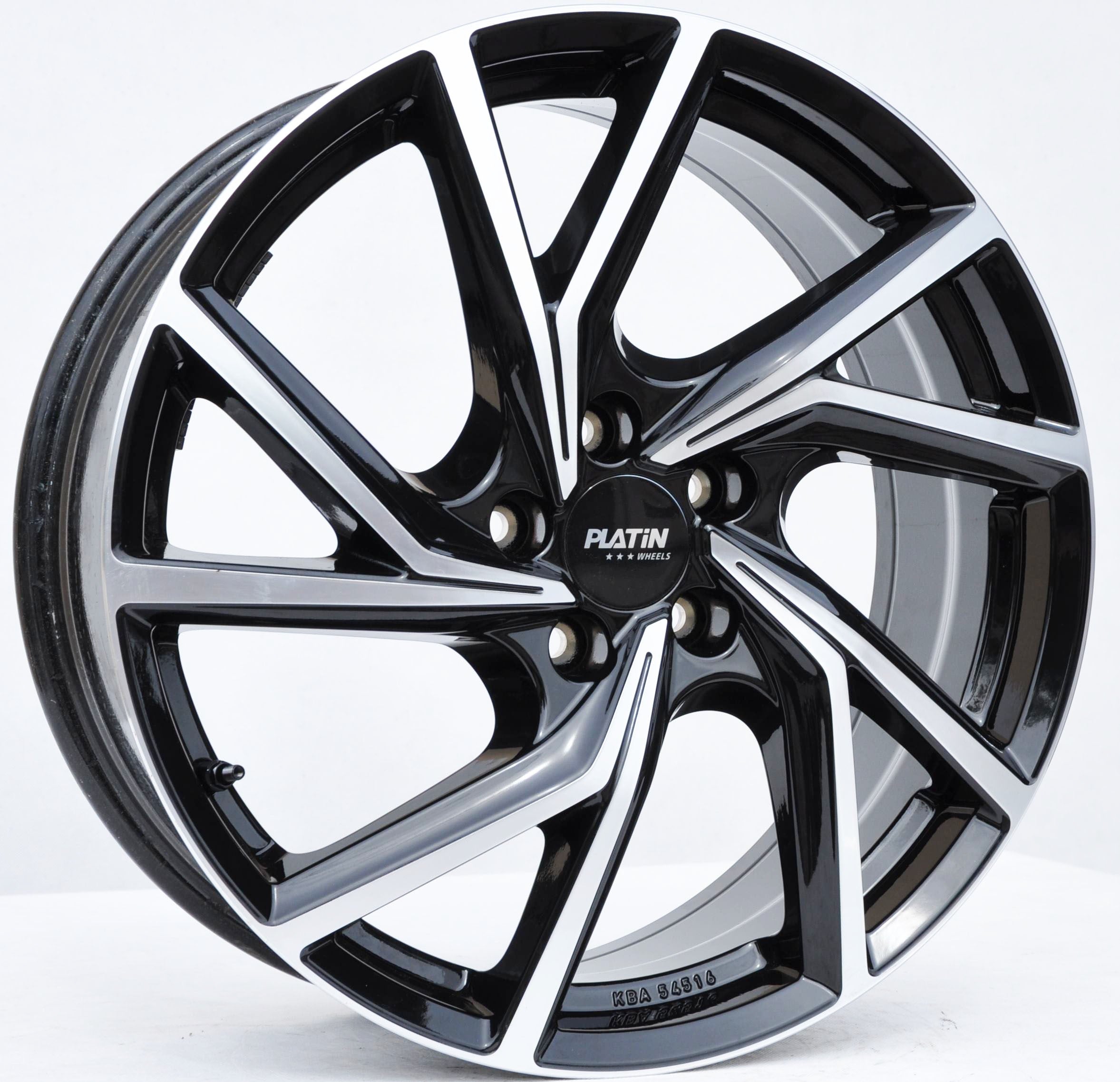 Platin rp23/kba54516 Alufælge 19" 5x112 ET49 – Poleret/sort (sæt á 4)