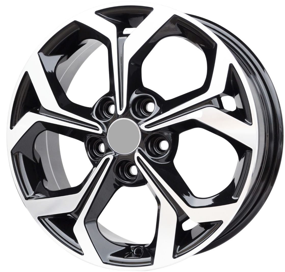 PDW 175 Alufælge 16" 5x114.3 ET50 – Poleret/sort (sæt á 4)
