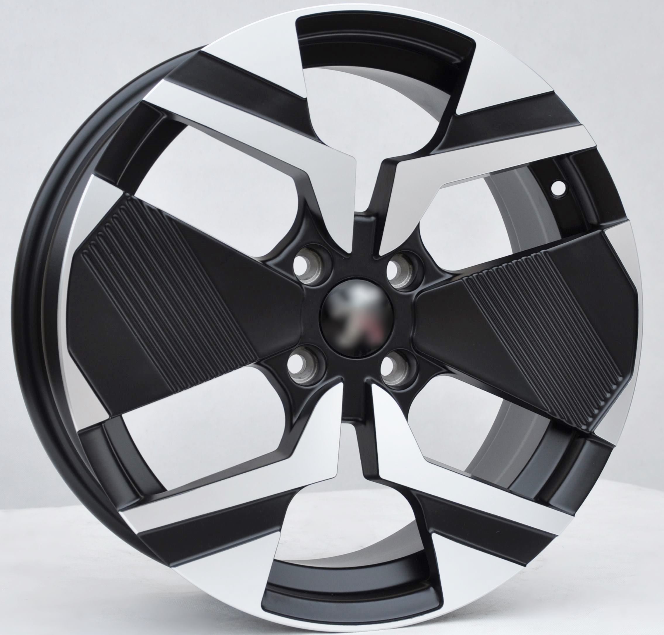 PDW 6148 Alufælge 17" 4x108 ET32 – Poleret/sort (sæt á 4)