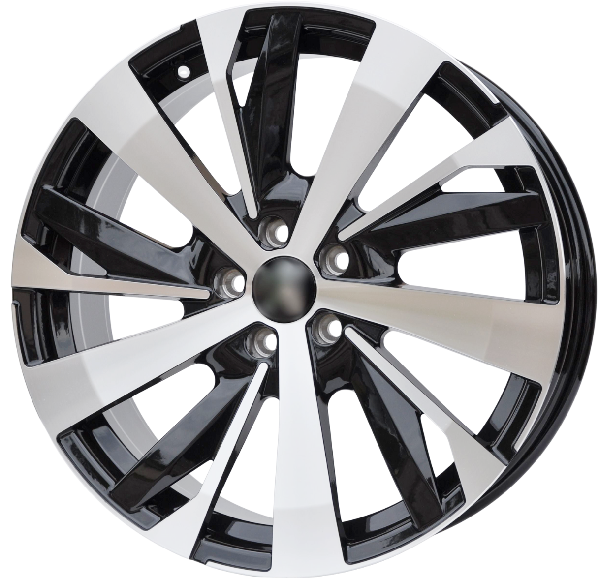 PDW 0449 Alufælge 19" 5x108 ET42 – Poleret/sort (sæt á 4)