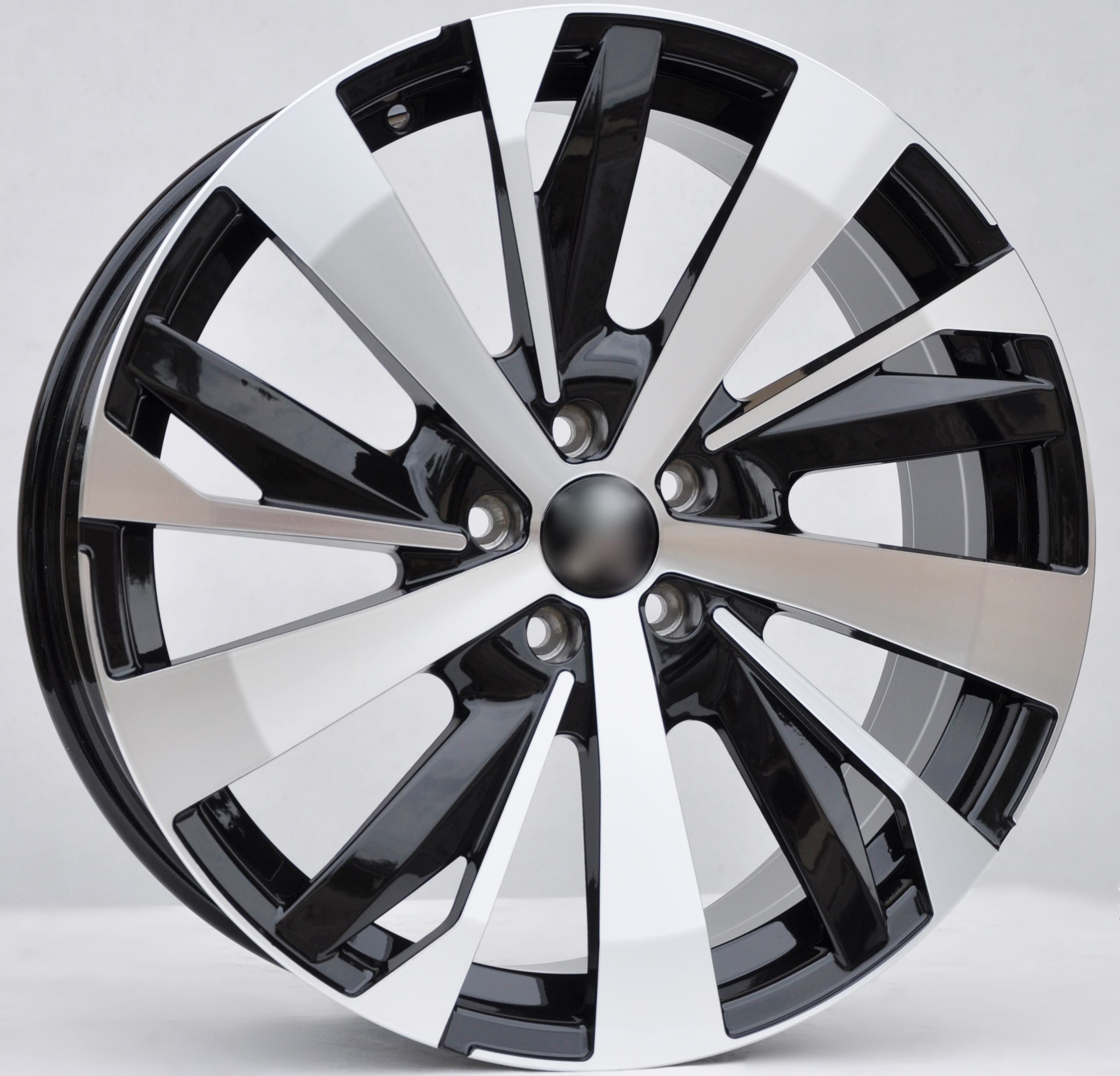 PDW 0449 Alufælge 19" 5x108 ET42 – Poleret/sort (sæt á 4)