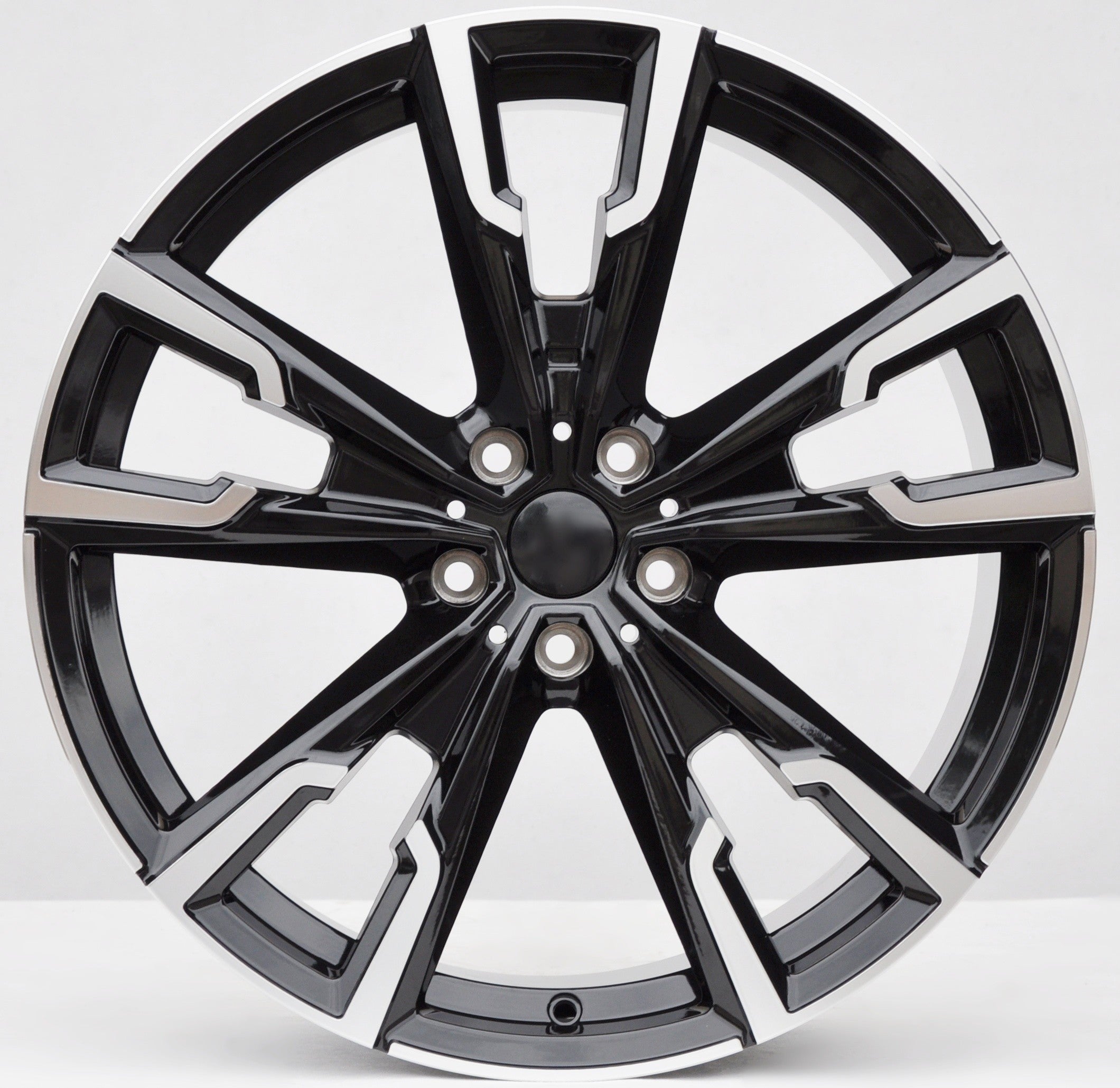 PDW YF5710 Alufælge 20" 5x112 ET46 – Poleret/sort (sæt á 4)