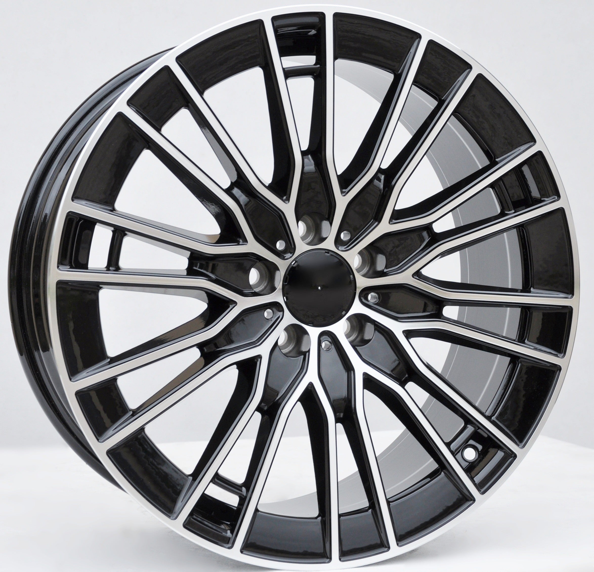 PDW YF0427 Alufælge 19" 5x112 ET35 – Poleret/sort (sæt á 4)