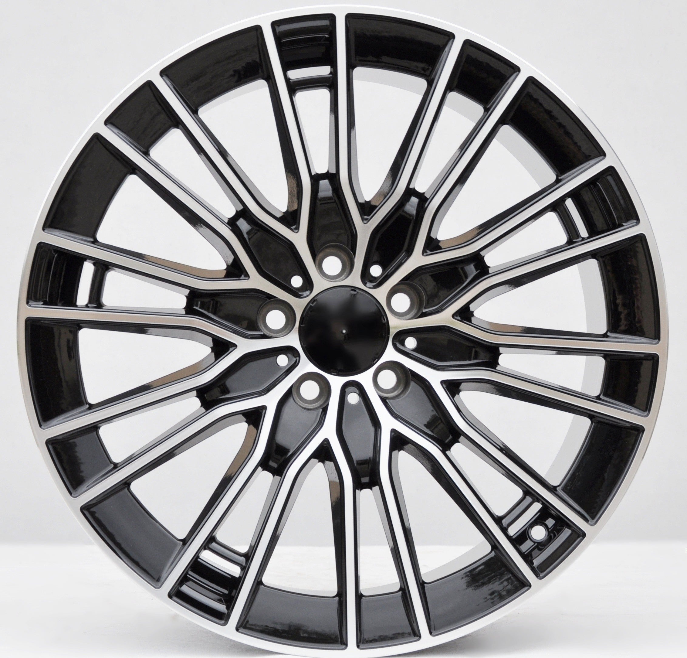 PDW YF0427 Alufælge 19" 5x112 ET35 – Poleret/sort (sæt á 4)