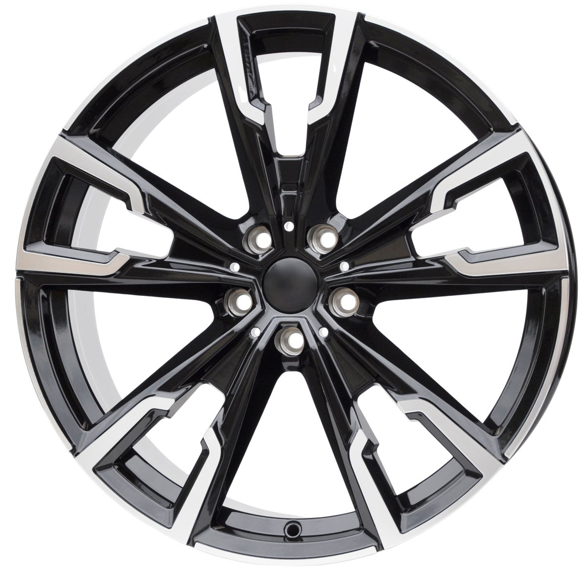 PDW YF5710 Alufælge 19" 5x112 ET46 – Poleret/sort (sæt á 4)