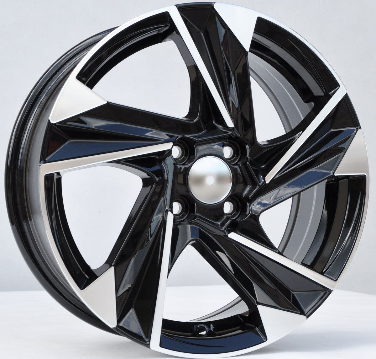 PDW 1220 Alufælge 16" 6,5J 4x100 ET45 – Poleret/sort (sæt á 4)