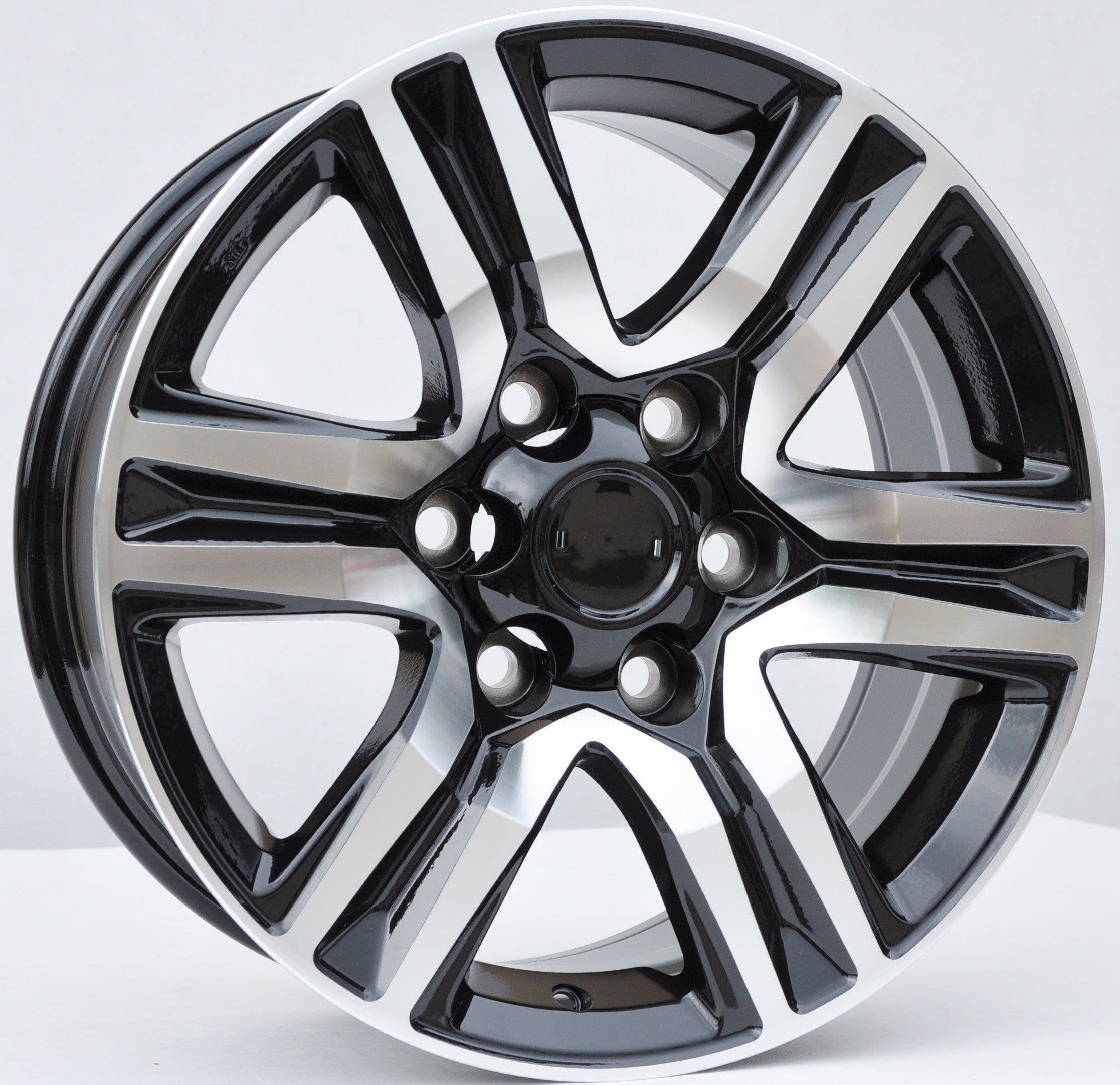 PDW H718F Alufælge 17" 6x139.7 ET25 – Poleret/sort (sæt á 4)