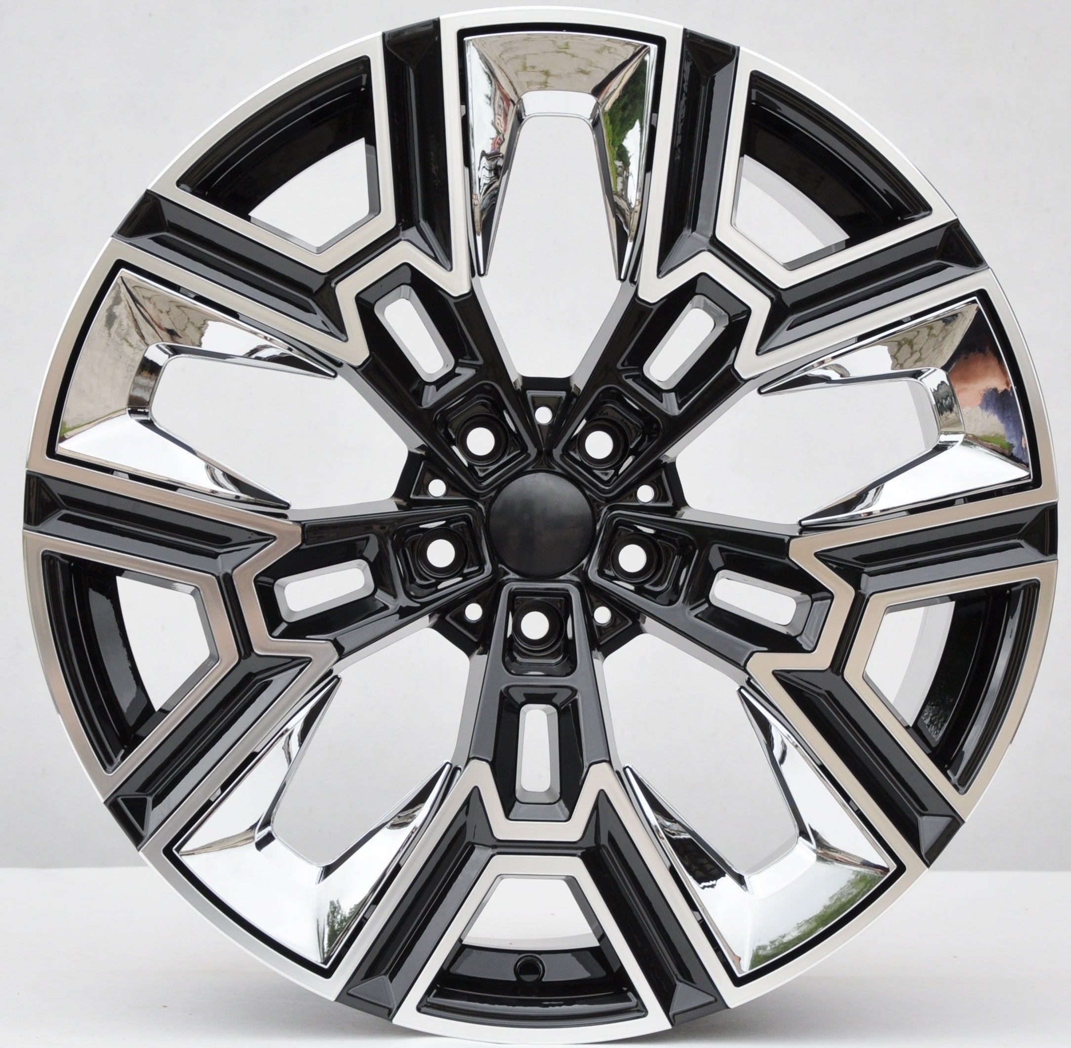 PDW HF5220 Alufælge 20" 5x112 ET28 – Poleret/sort (sæt á 4)
