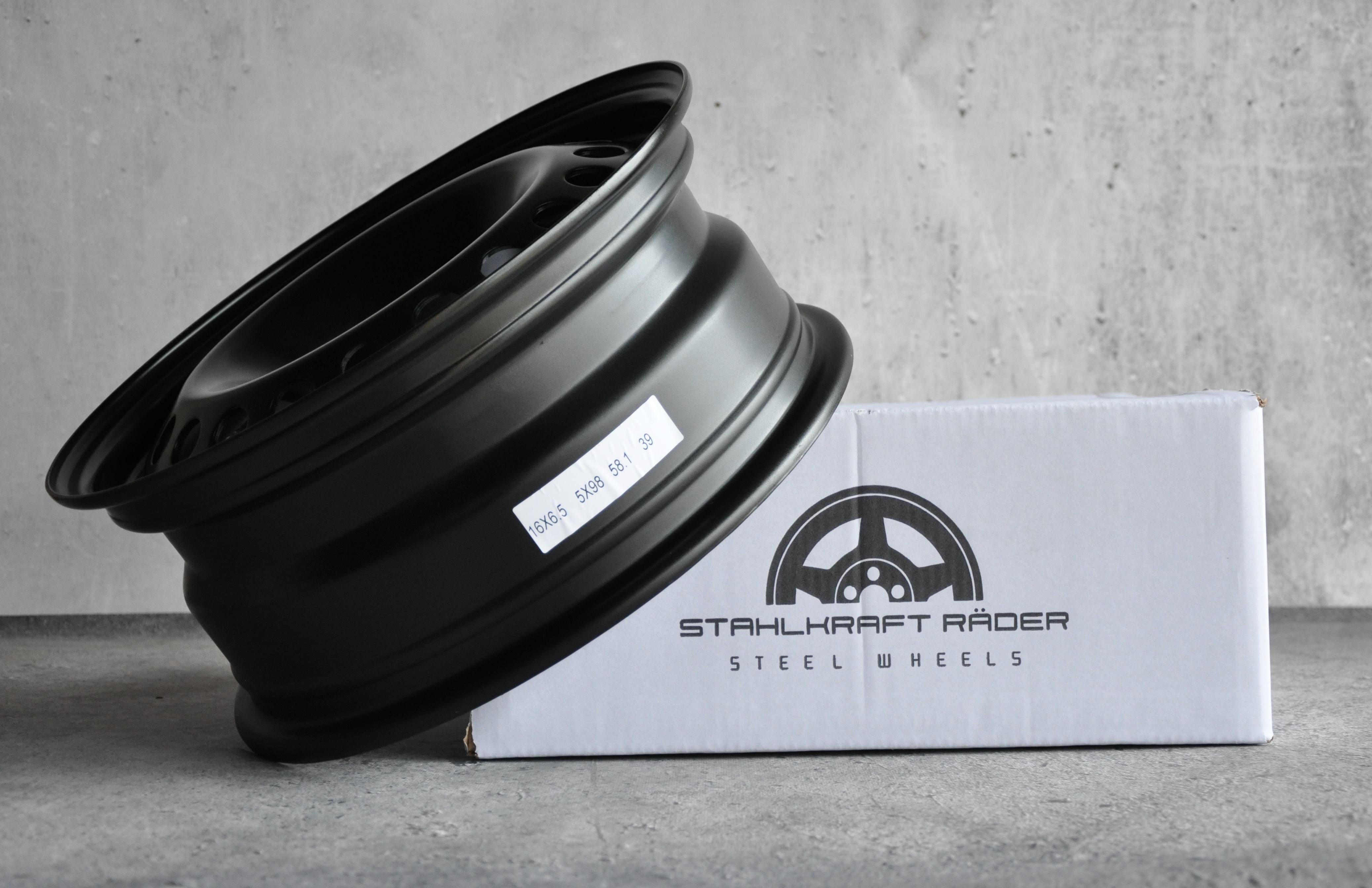 Stahlkraft Rader A16SZT Stålfælge 16" 5x98 ET39 – Sort (stk)