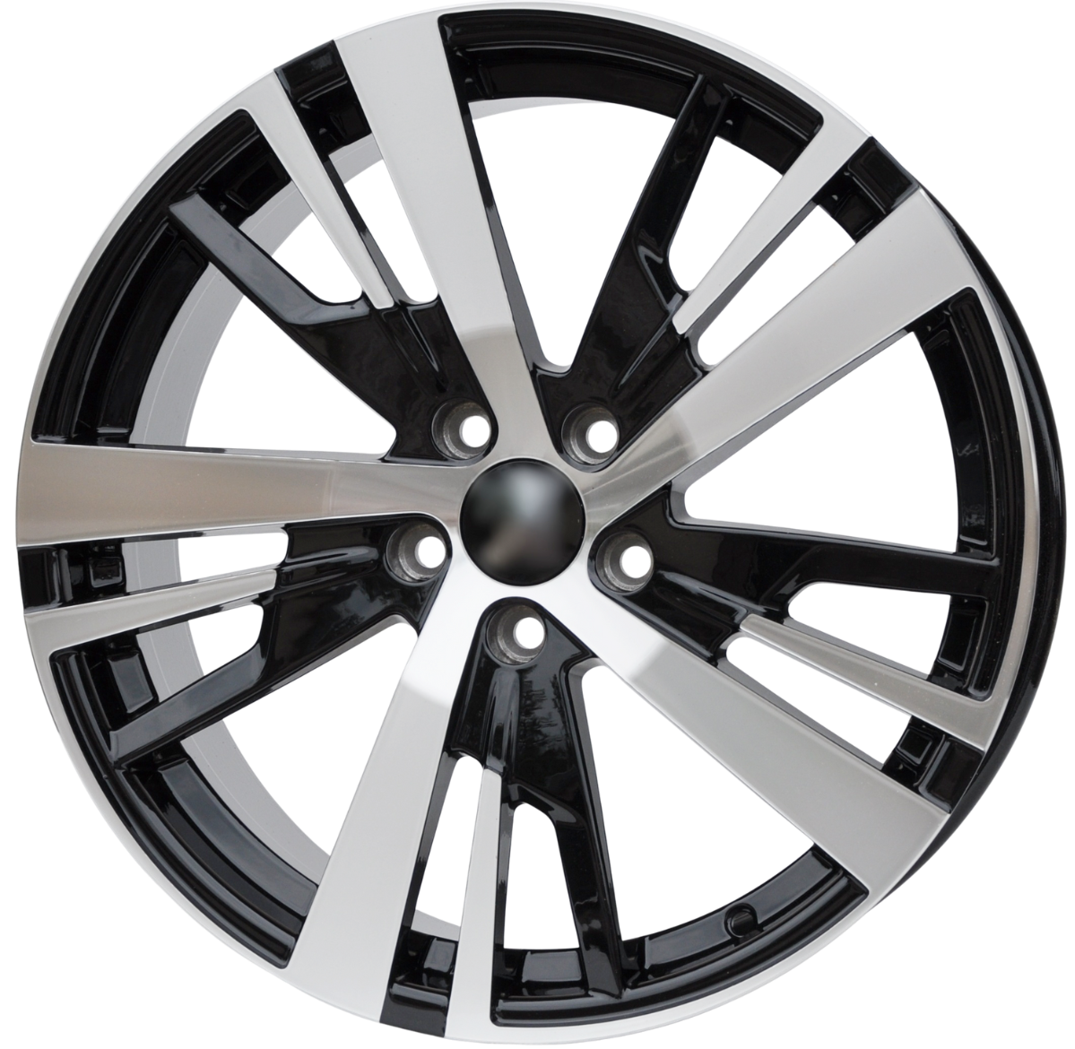 PDW 0448 Alufælge 18" 5x108 ET49 – Poleret/sort (sæt á 4)