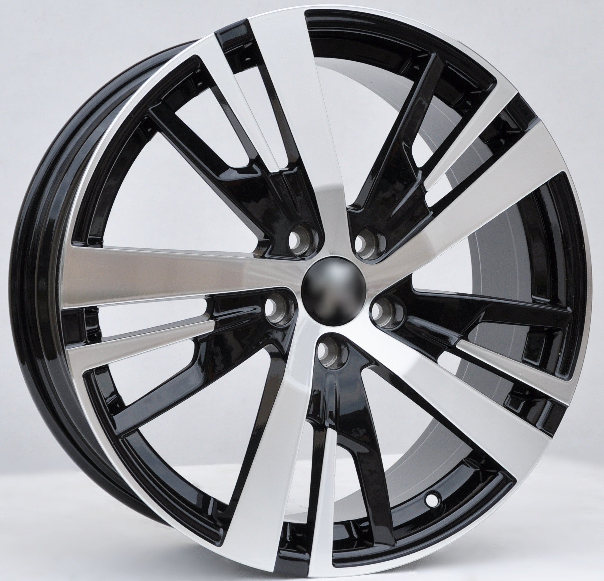 PDW 0448 Alufælge 18" 5x108 ET49 – Poleret/sort (sæt á 4)
