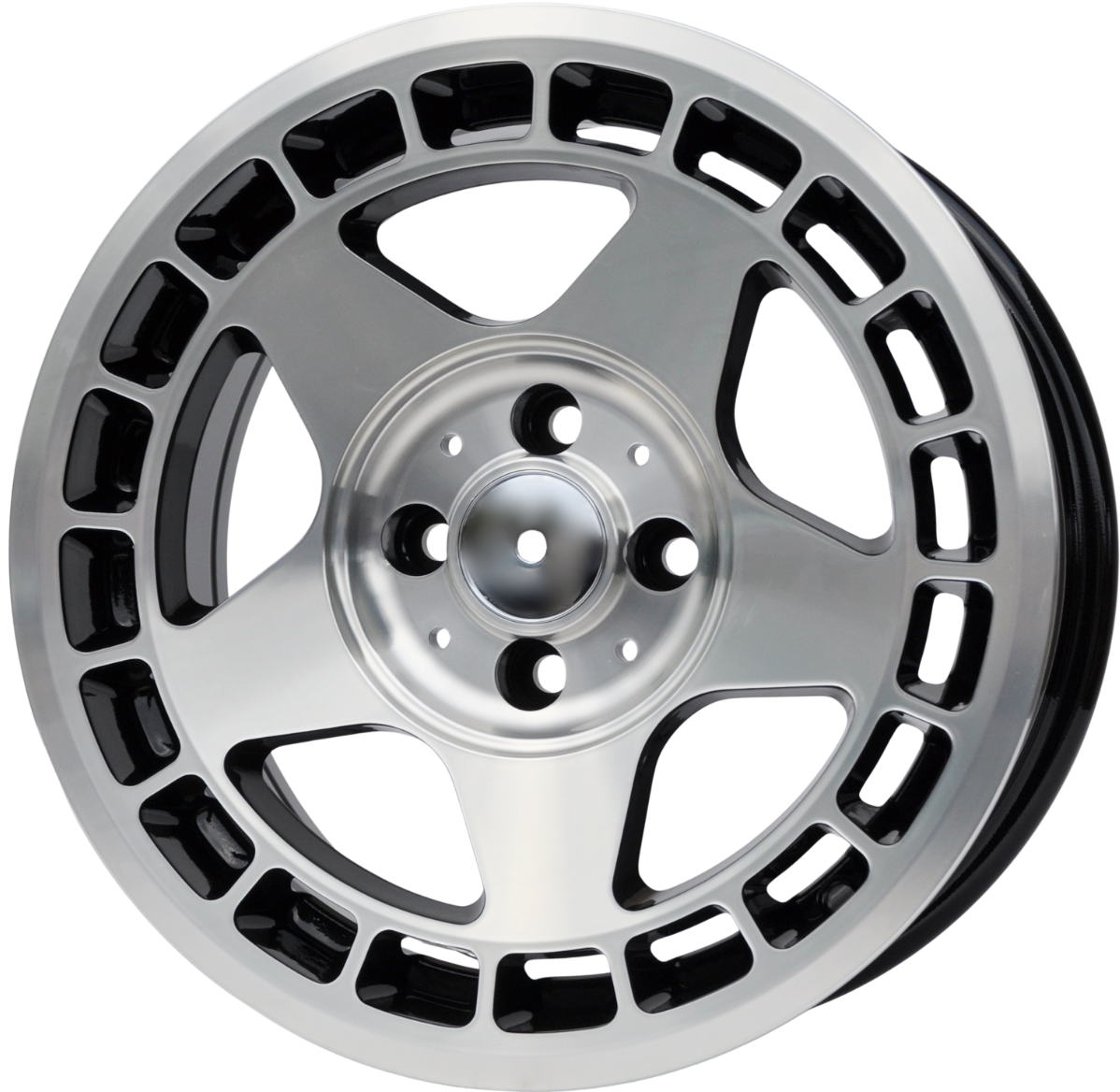 PDW 927 Alufælge 15" 4x100 ET24 – Poleret/sort (sæt á 4)