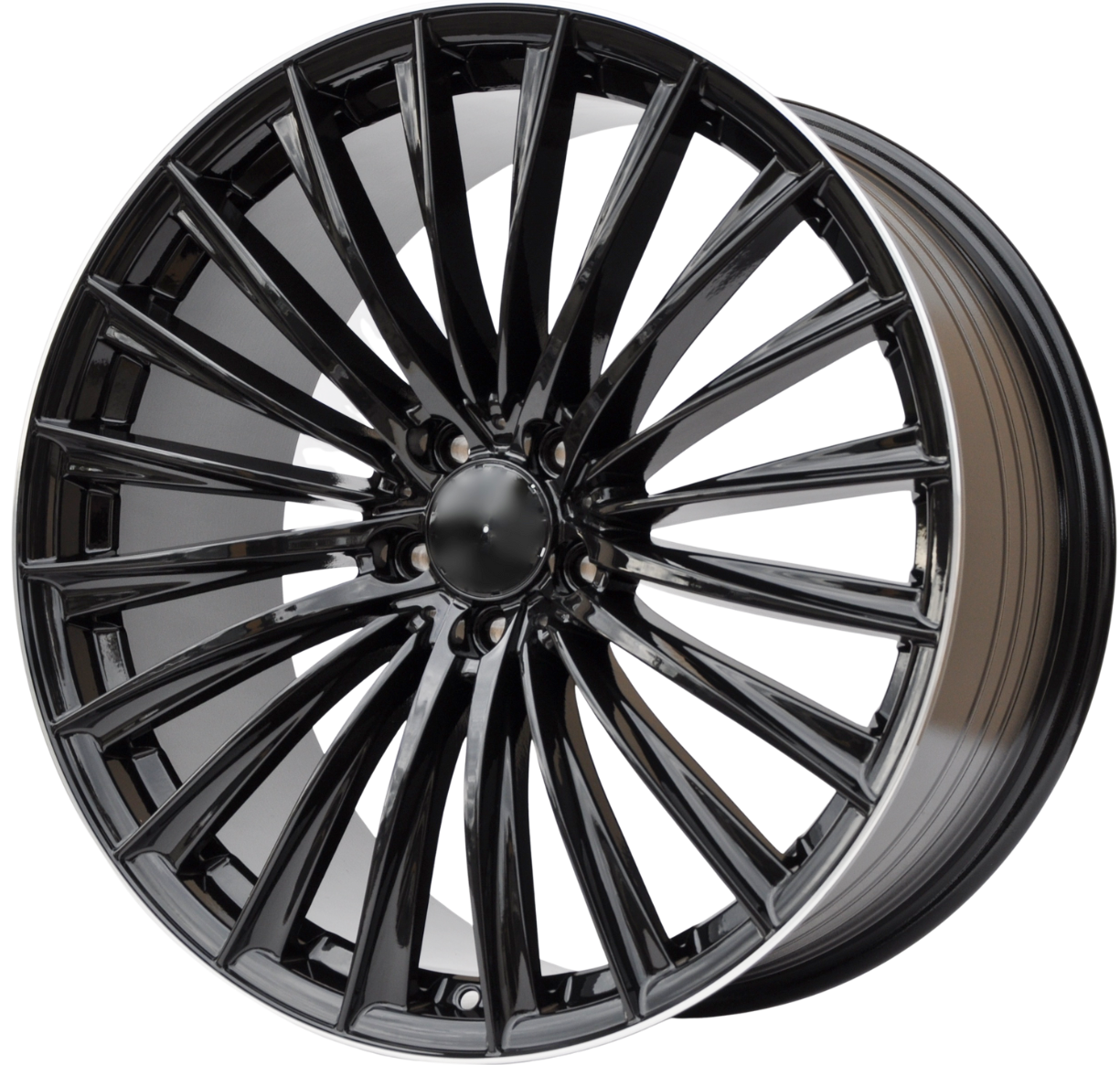 PDW FBX149 Alufælge 21" 5x112 ET48 – Sort/polerowany rant (sæt á 4)