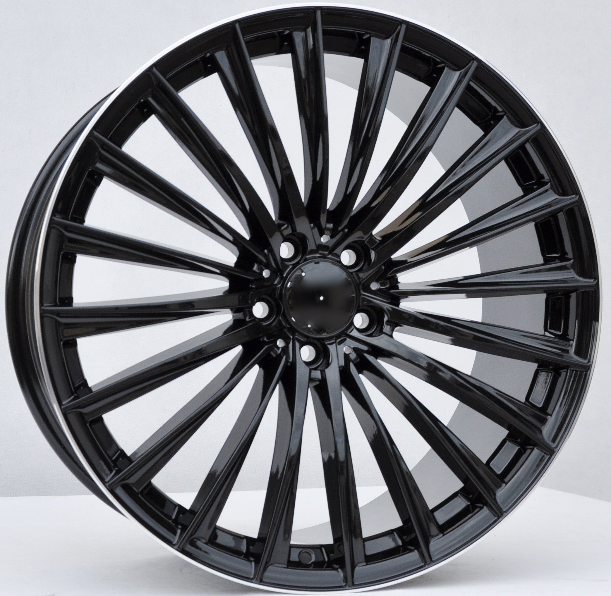PDW FBX149 Alufælge 21" 5x112 ET48 – Sort/polerowany rant (sæt á 4)
