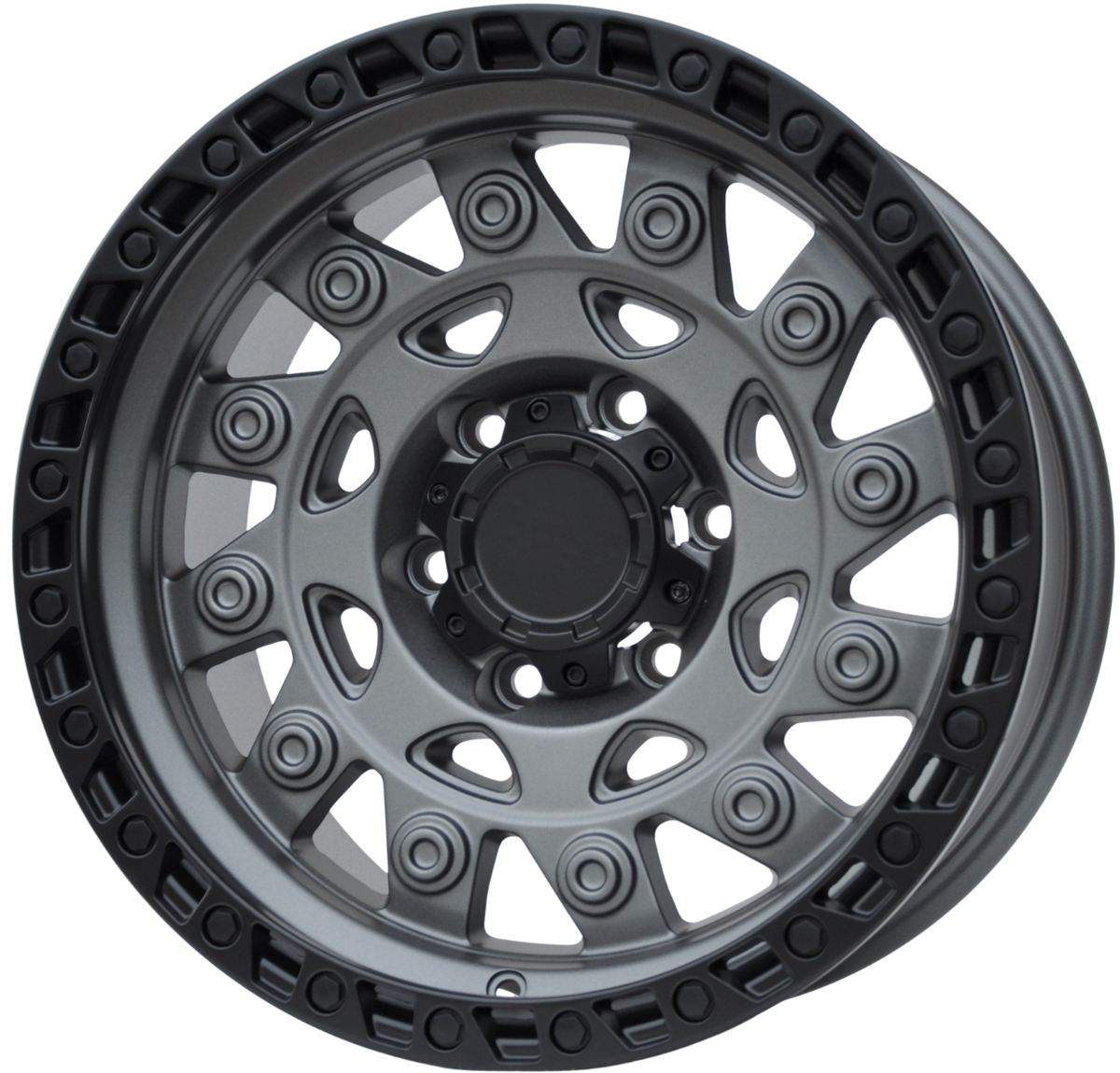 PDW 974 Alufælge 17" 9J 6x139.7 ET0 – Gun metal mat (sæt á 4)