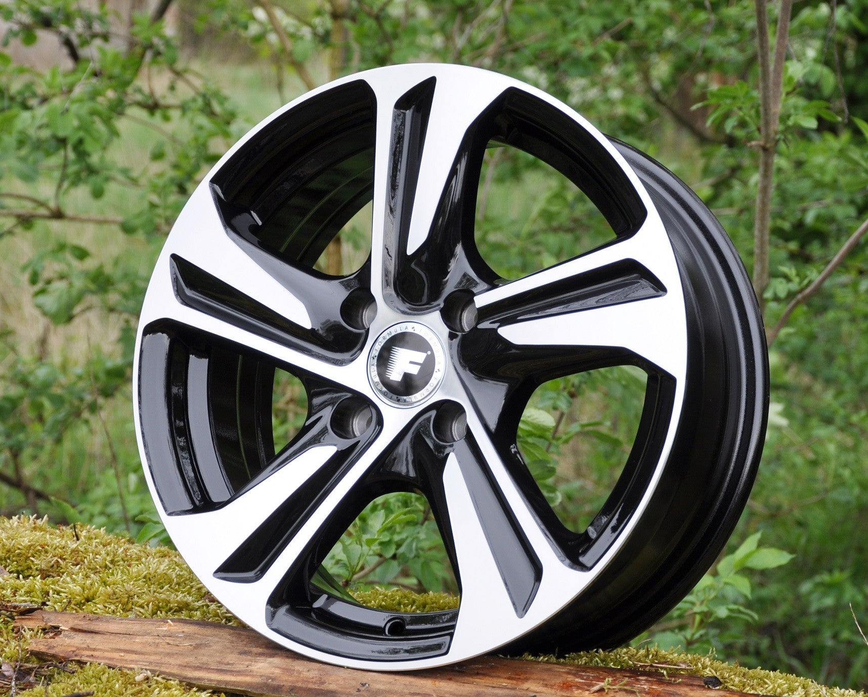 PDW 5832/1242 Alufælge 15" 4x108 ET45 – Poleret/sort (sæt á 4)