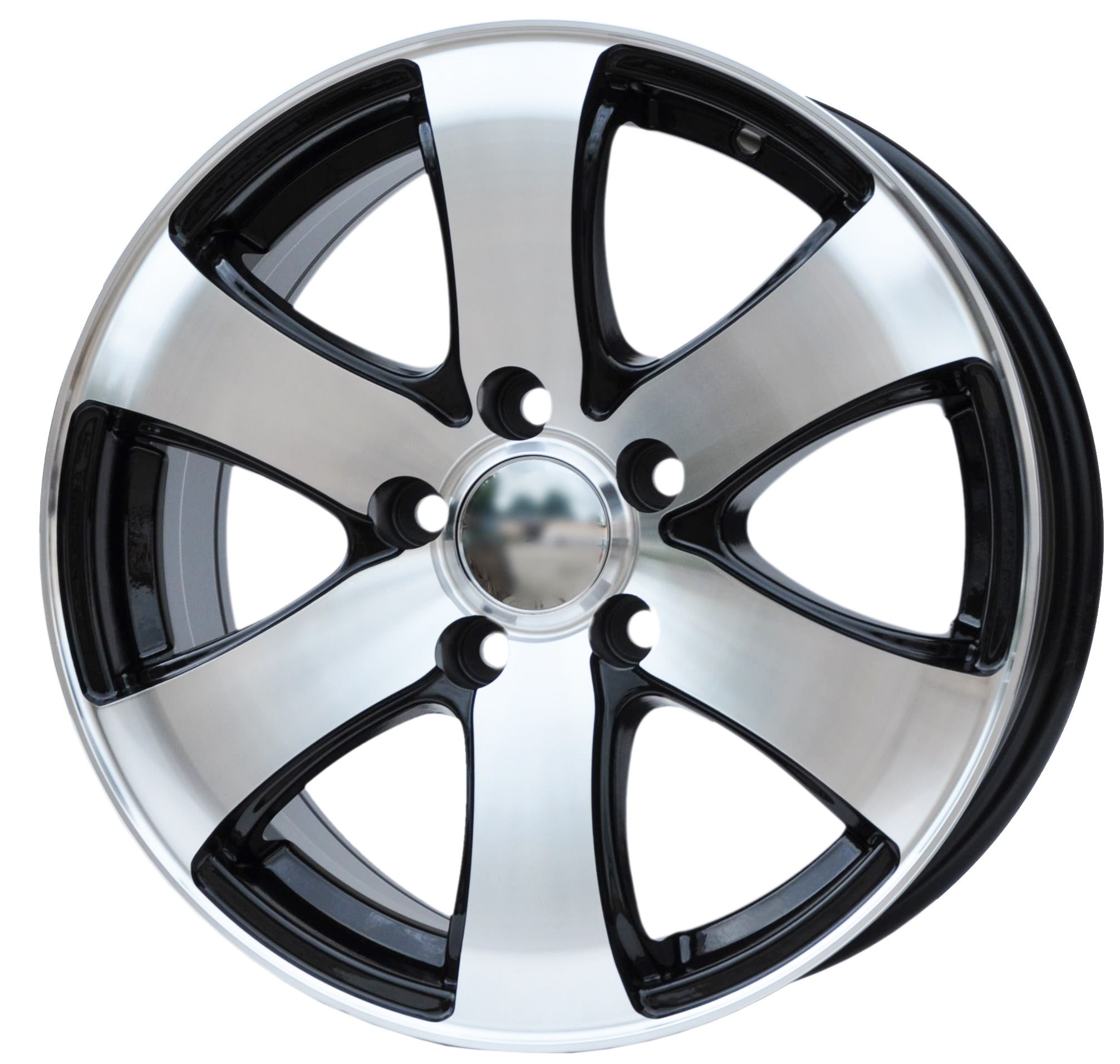 PDW 747 Alufælge 16" 5x108 ET46 – Poleret/sort (sæt á 4)