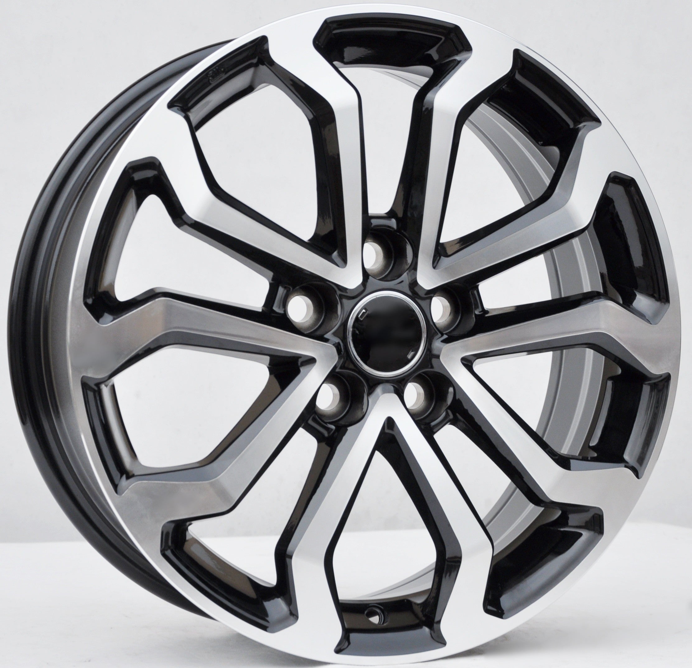 PDW 3349 Alufælge 17" 5x114.3 ET35 – Poleret/sort (sæt á 4)