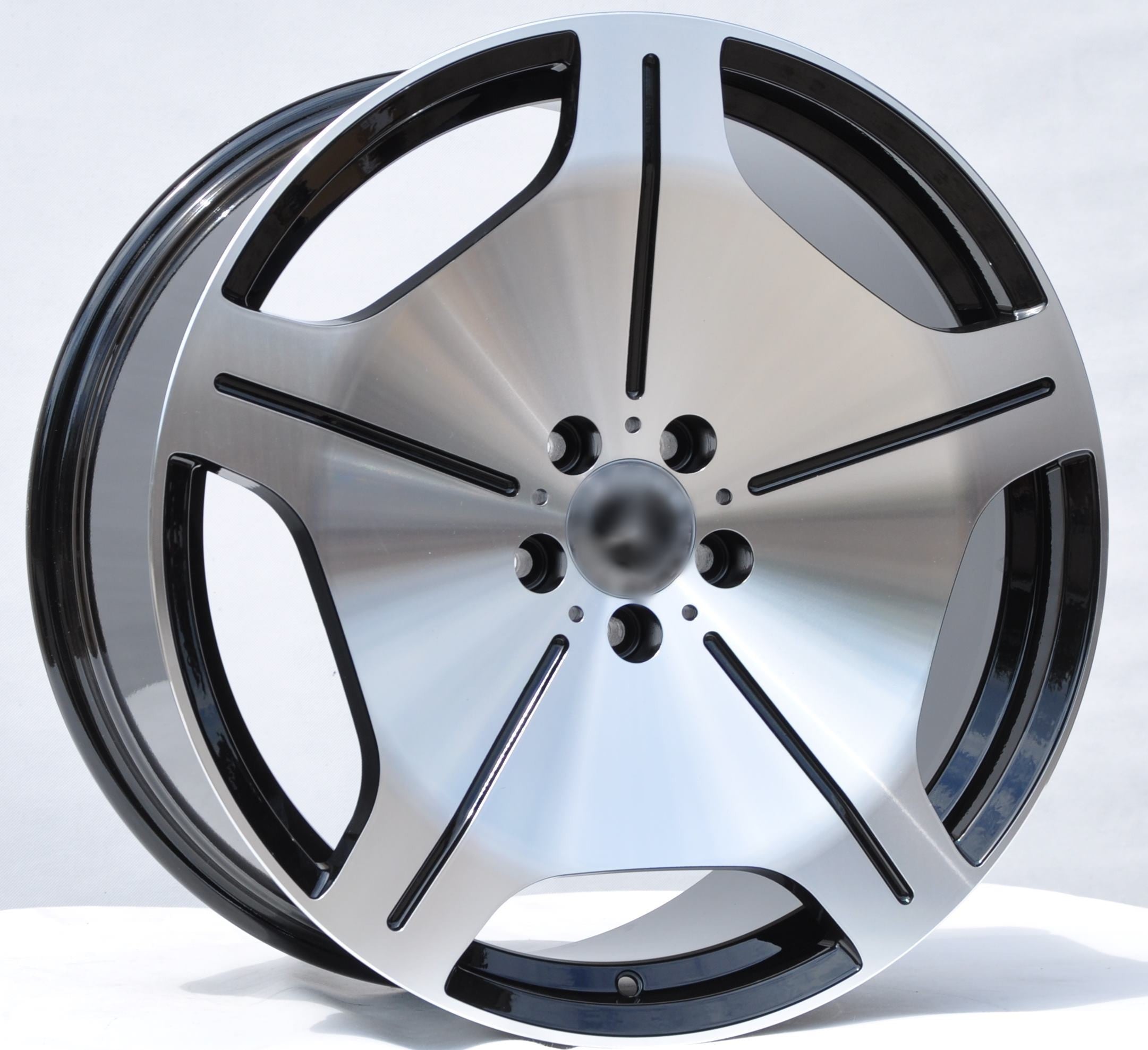 PDW fbx035 Alufælge 19" 5x112 ET35 – Poleret/sort (sæt á 4)