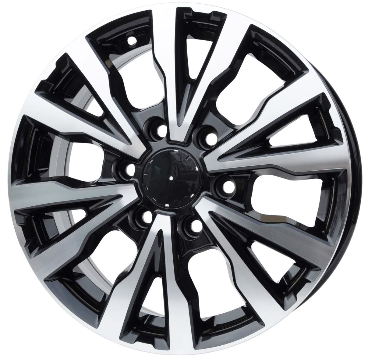 PDW 3025 Alufælge 16" 6x120 ET50 – Poleret/sort (sæt á 4)