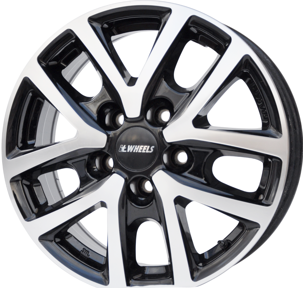 itWheels cl2t/kba54678 Alufælge 16" 5x114.3 ET48 – Poleret/sort (sæt á 4)