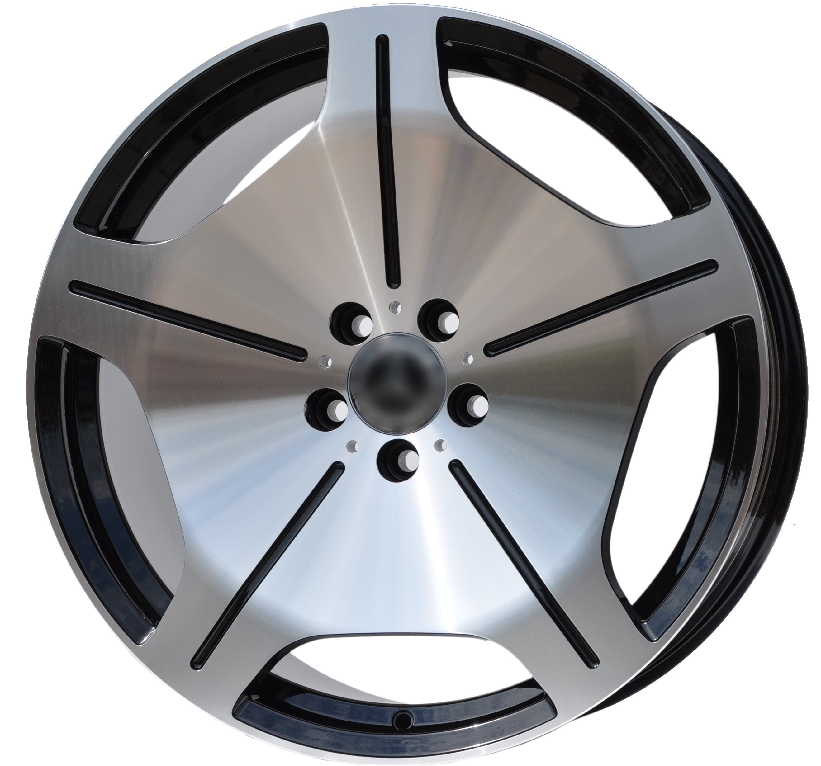PDW fbx035 Alufælge 18" 5x112 ET35 – Poleret/sort (sæt á 4)