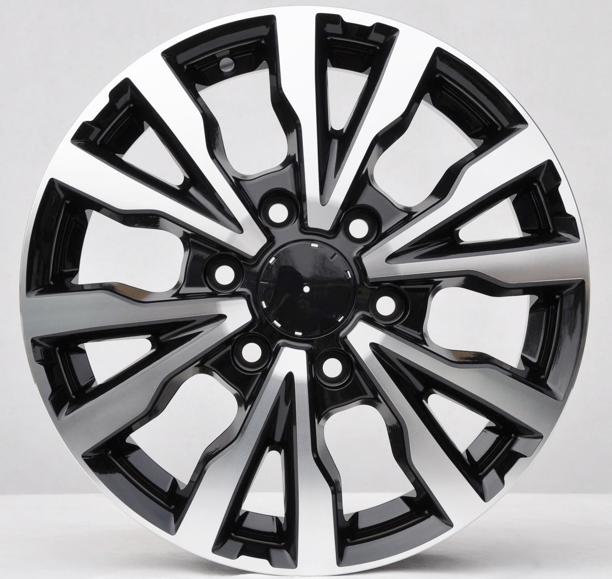 PDW 3025 Alufælge 16" 6,5J 6x125 ET55 – Poleret/sort (sæt á 4)