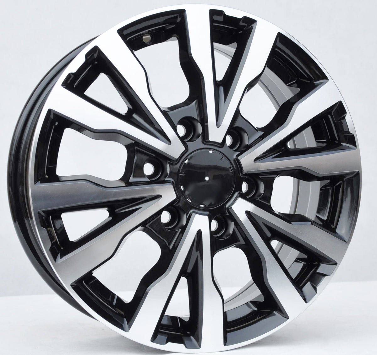 PDW 3025 Alufælge 16" 6,5J 6x125 ET55 – Poleret/sort (sæt á 4)