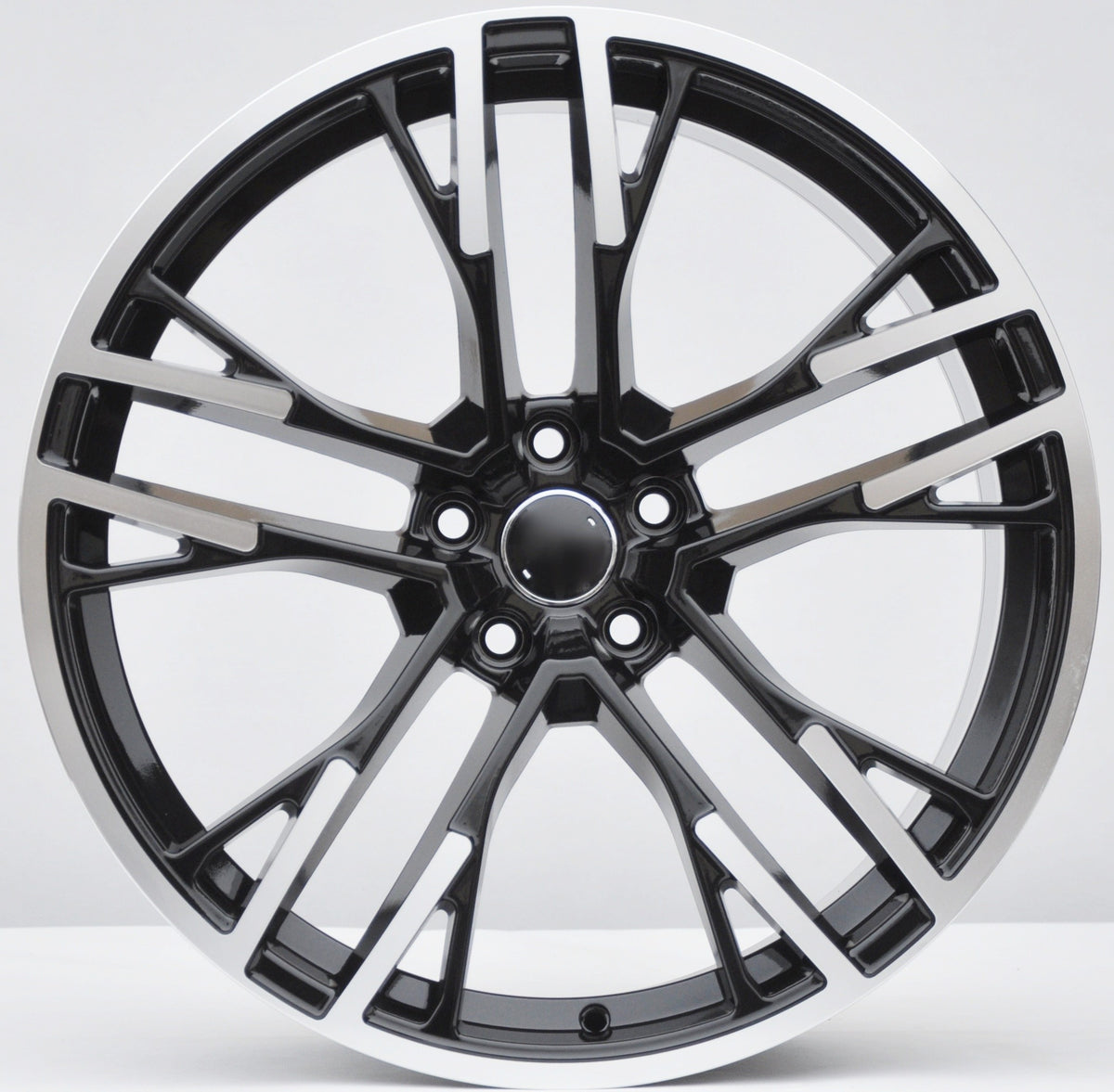 PDW F726 Alufælge 19" 5x112 ET34 – Poleret/sort (sæt á 4)
