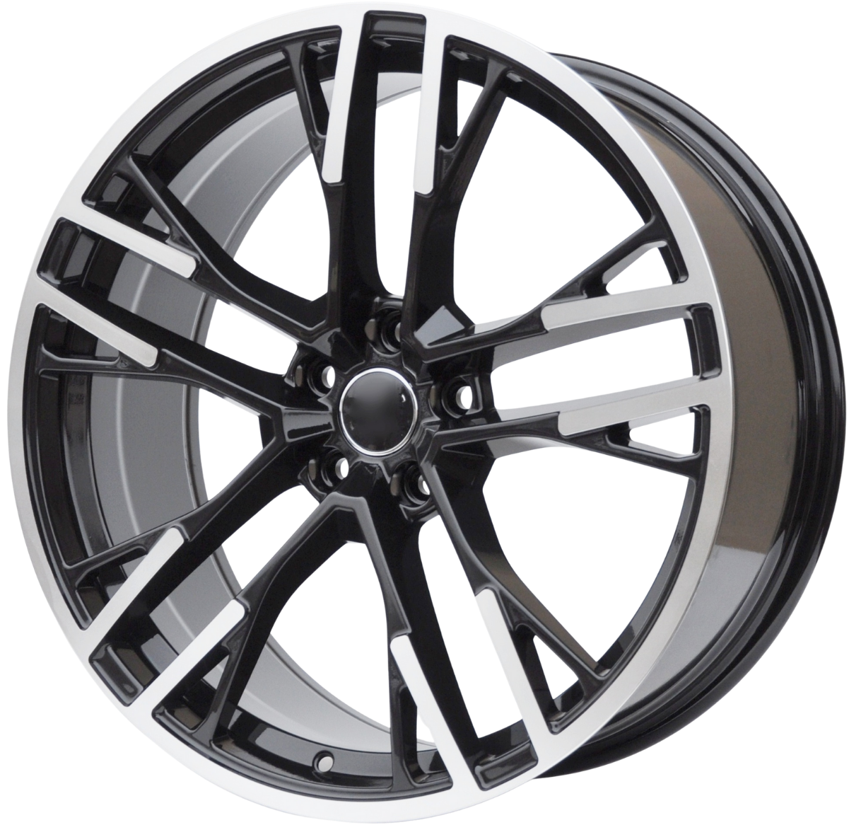 PDW F726 Alufælge 21" 5x112 ET34 – Poleret/sort (sæt á 4)