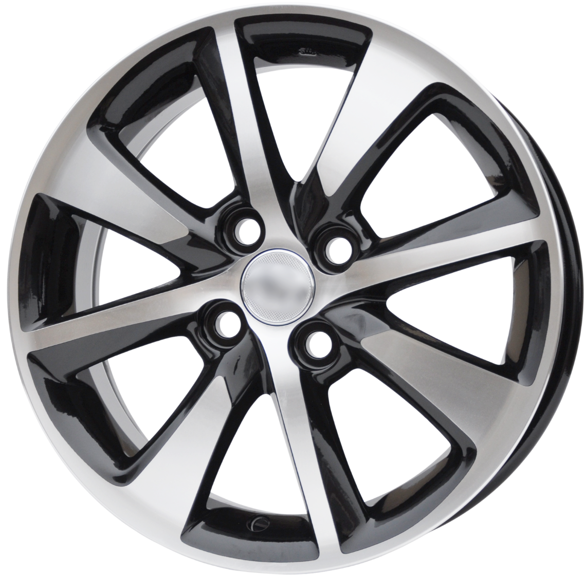 PDW 55504 Alufælge 15" 4x100 ET45 – Poleret/sort (sæt á 4)