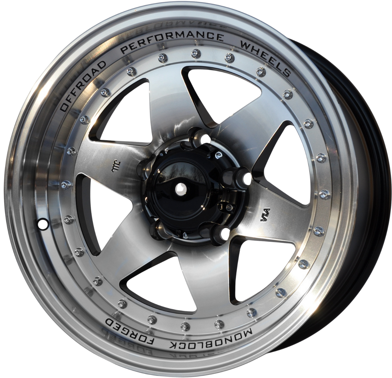 PDW 2156 Alufælge 16" 5x127 ET0 – Poleret/sort (sæt á 4)