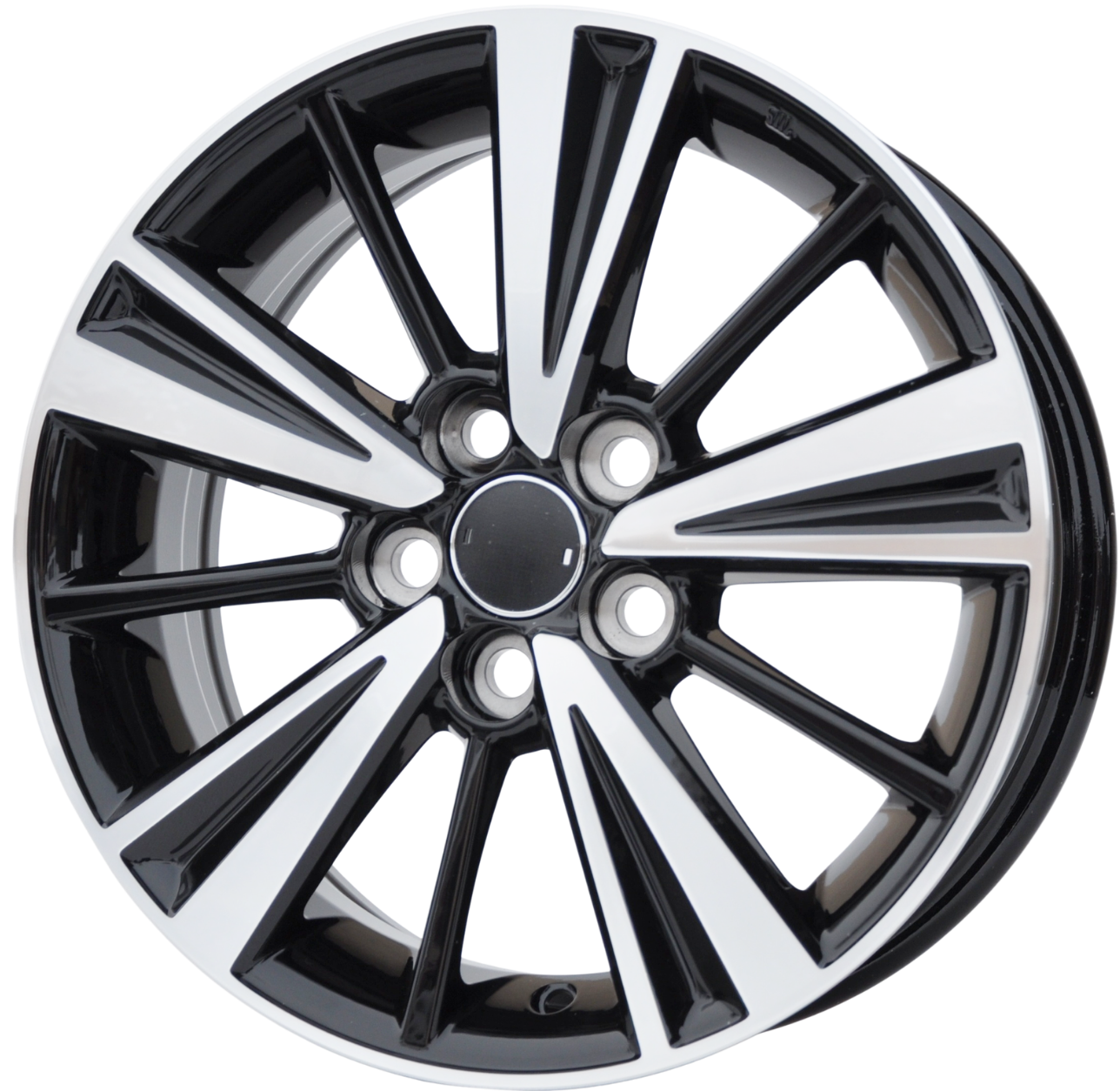 PDW 5449 Alufælge 15" 5x100 ET40 – Poleret/sort (sæt á 4)