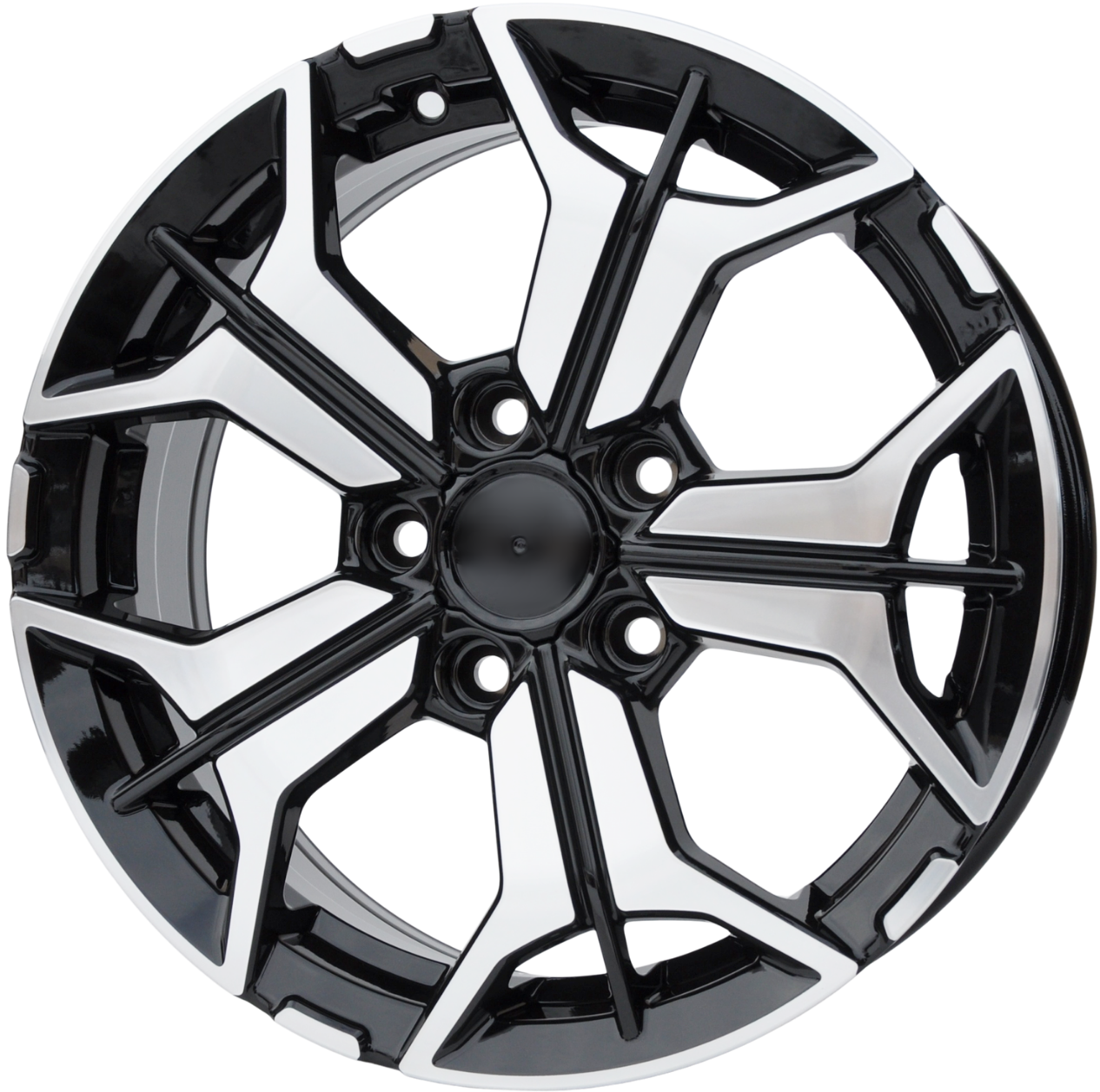 PDW 5846 Alufælge 16" 5x114.3 ET40 – Poleret/sort (sæt á 4)