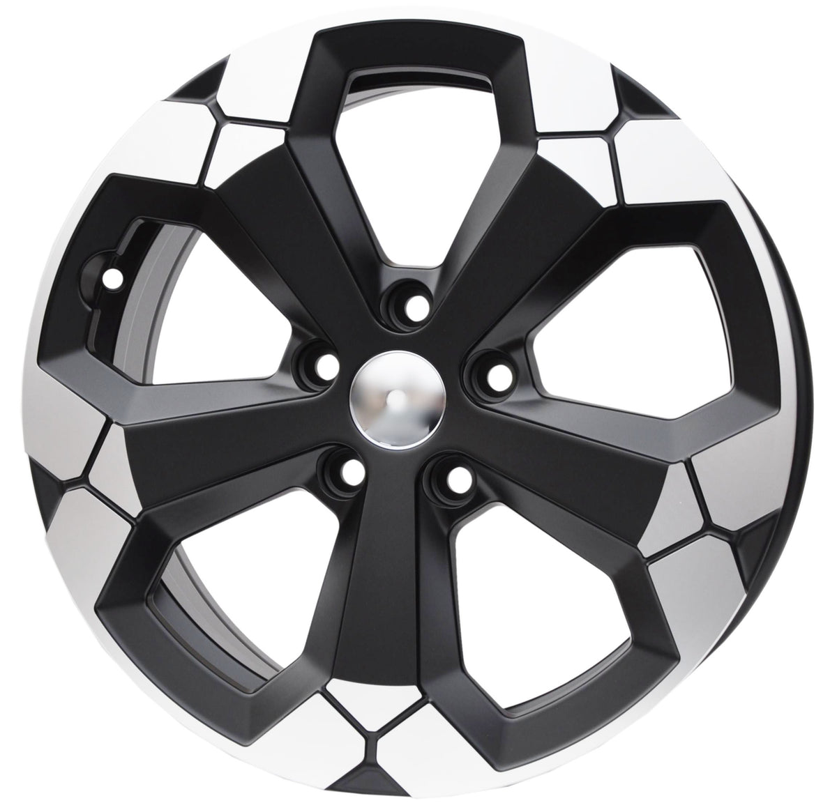 PDW 1274BPHM Alufælge 17" 6,5J 5x114.3 ET32 – Poleret/sort (sæt á 4)