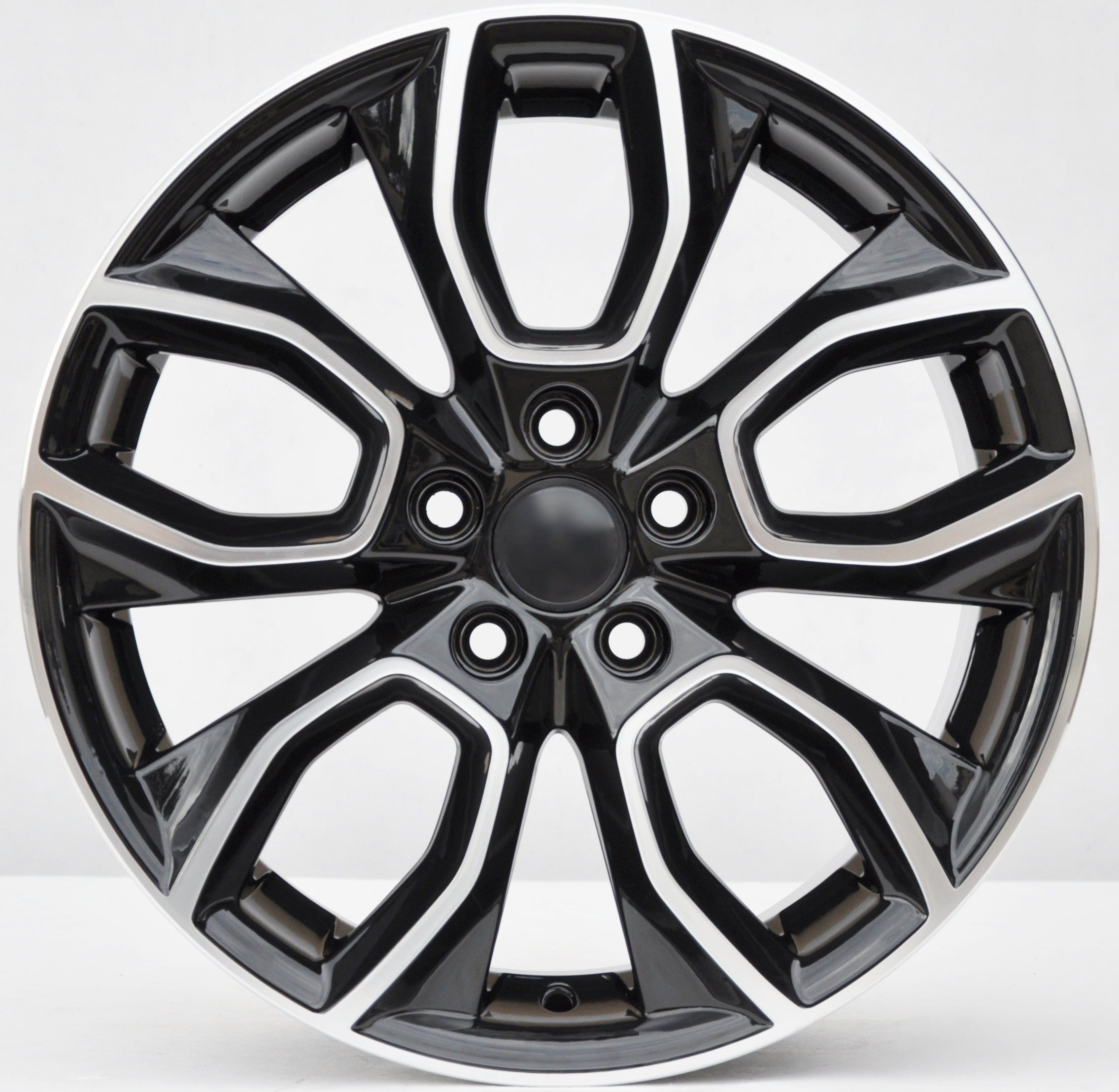 PDW 593 Alufælge 16" 5x112 ET45 – Poleret/sort (sæt á 4)