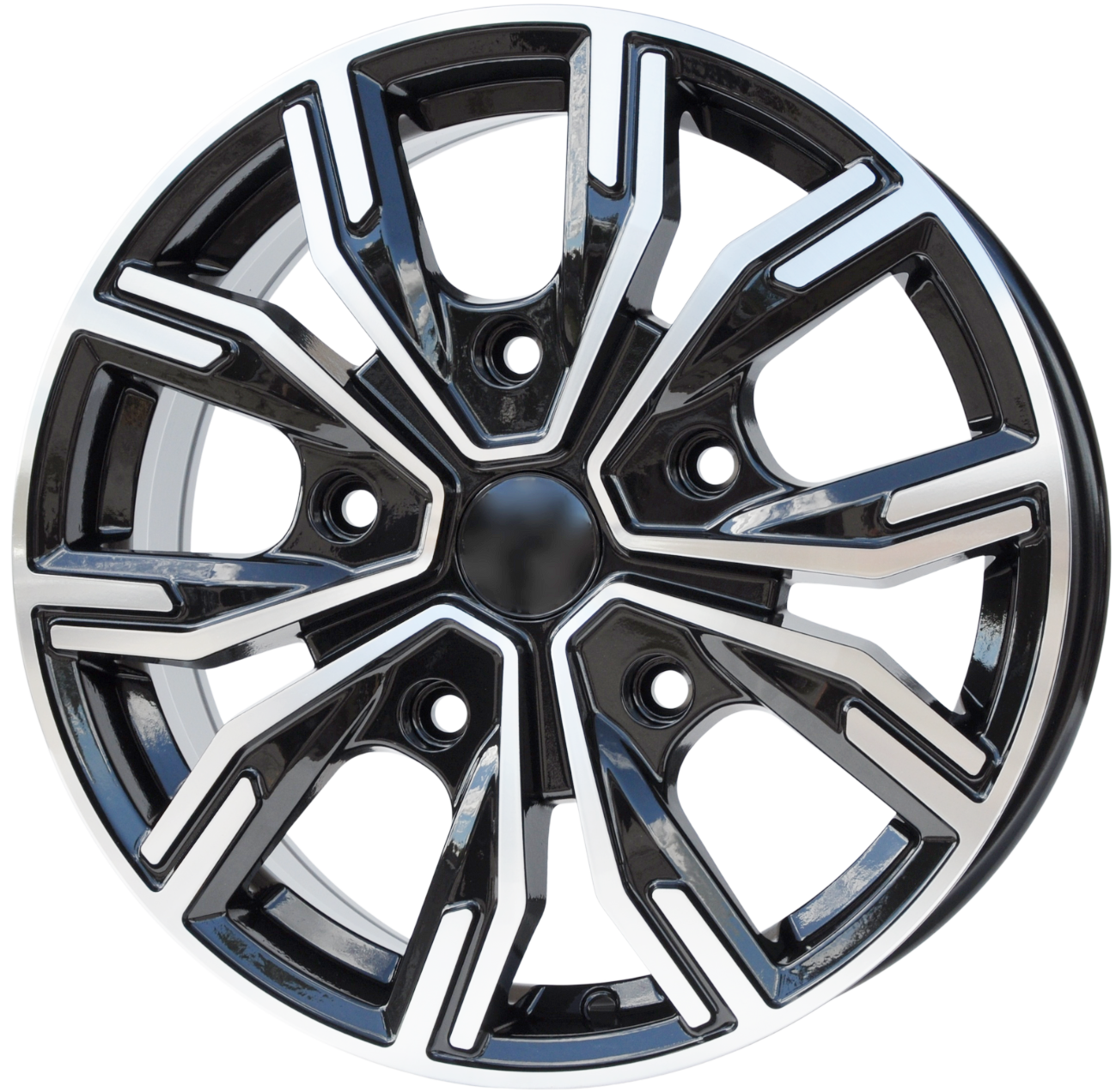 PDW 6408 Alufælge 16" 5x160 ET56 – Poleret/sort (sæt á 4)