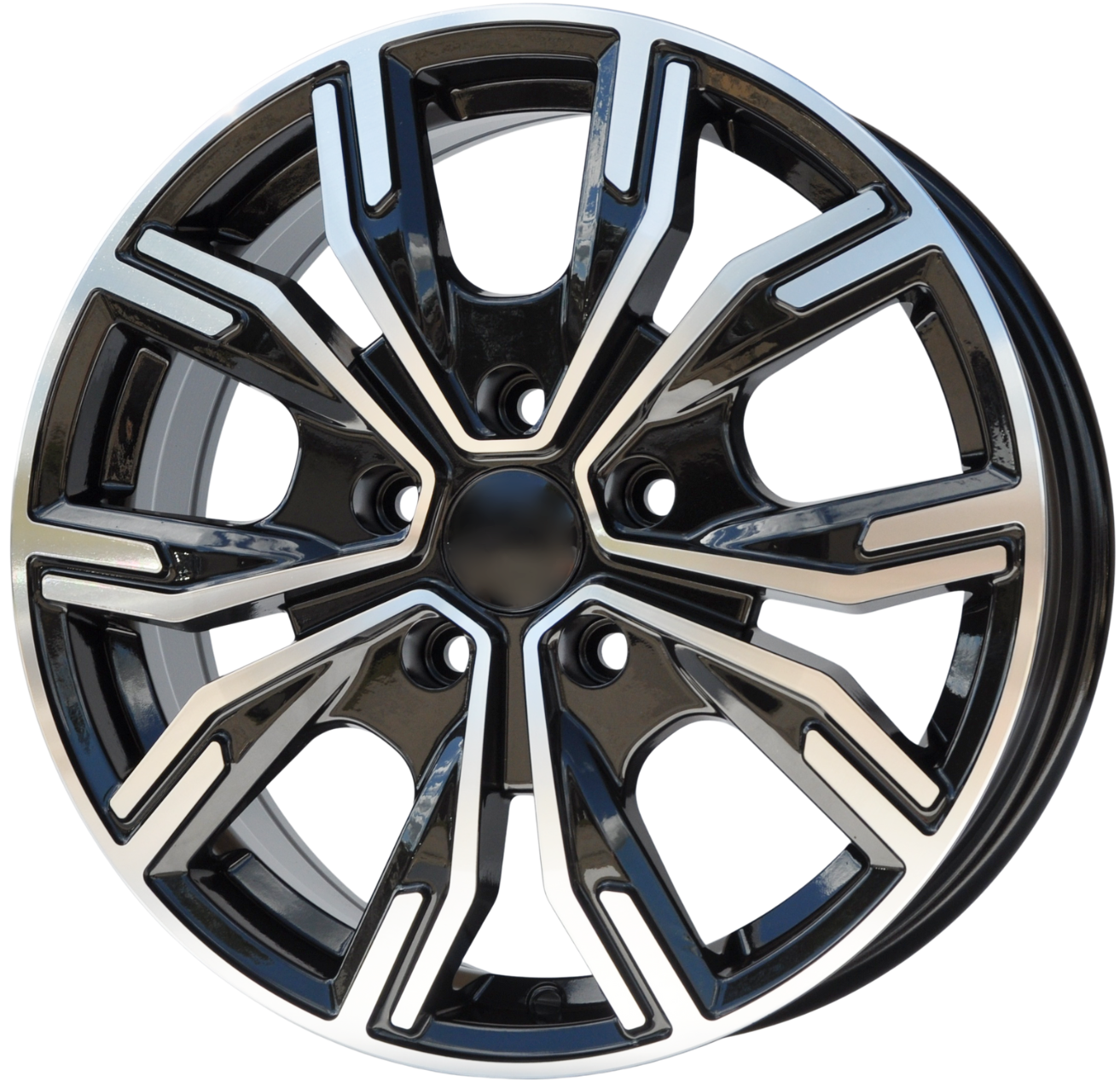 PDW 6408 Alufælge 16" 5x114.3 ET45 – Poleret/sort (sæt á 4)