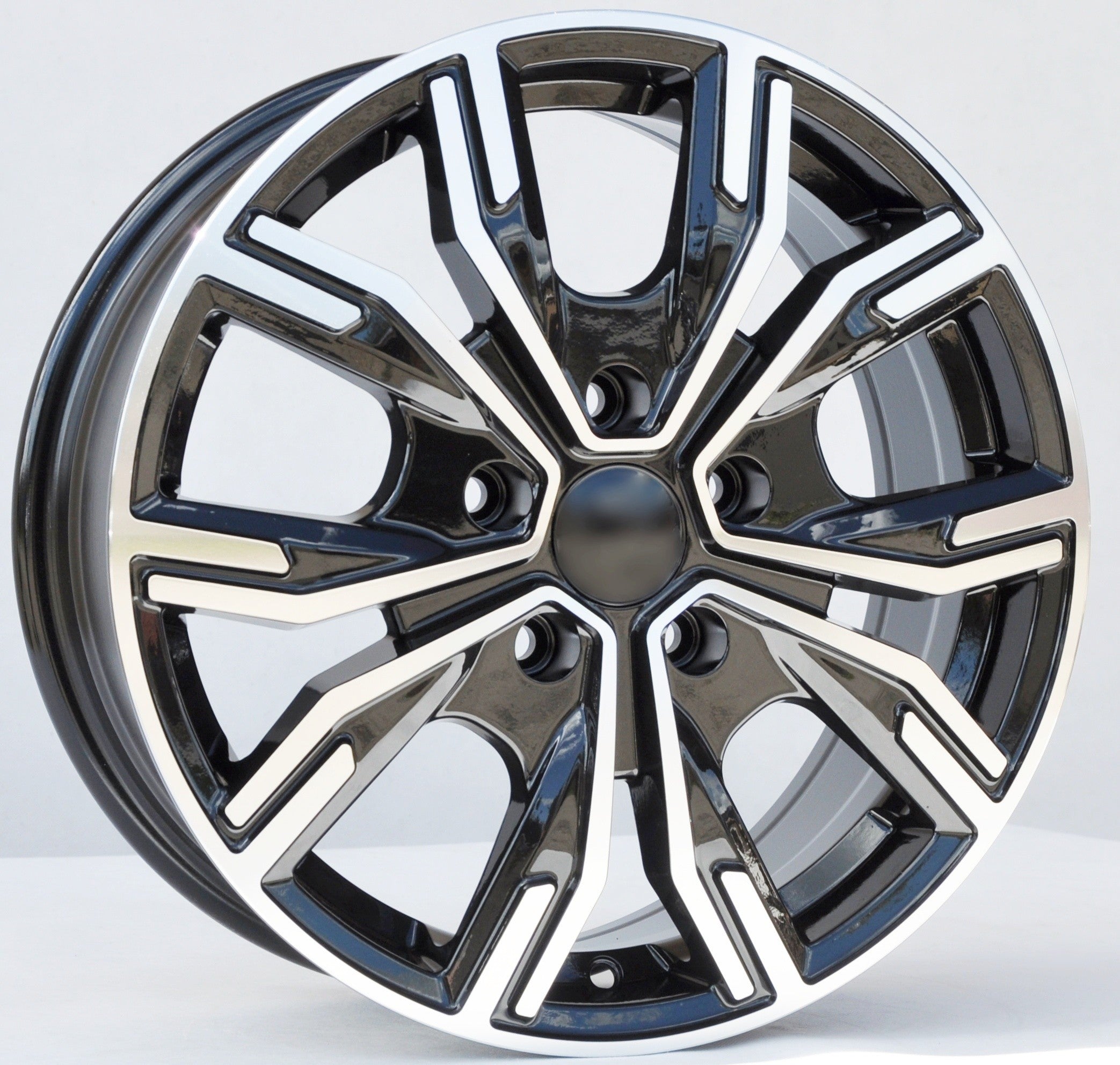 PDW 6408 Alufælge 16" 5x114.3 ET45 – Poleret/sort (sæt á 4)