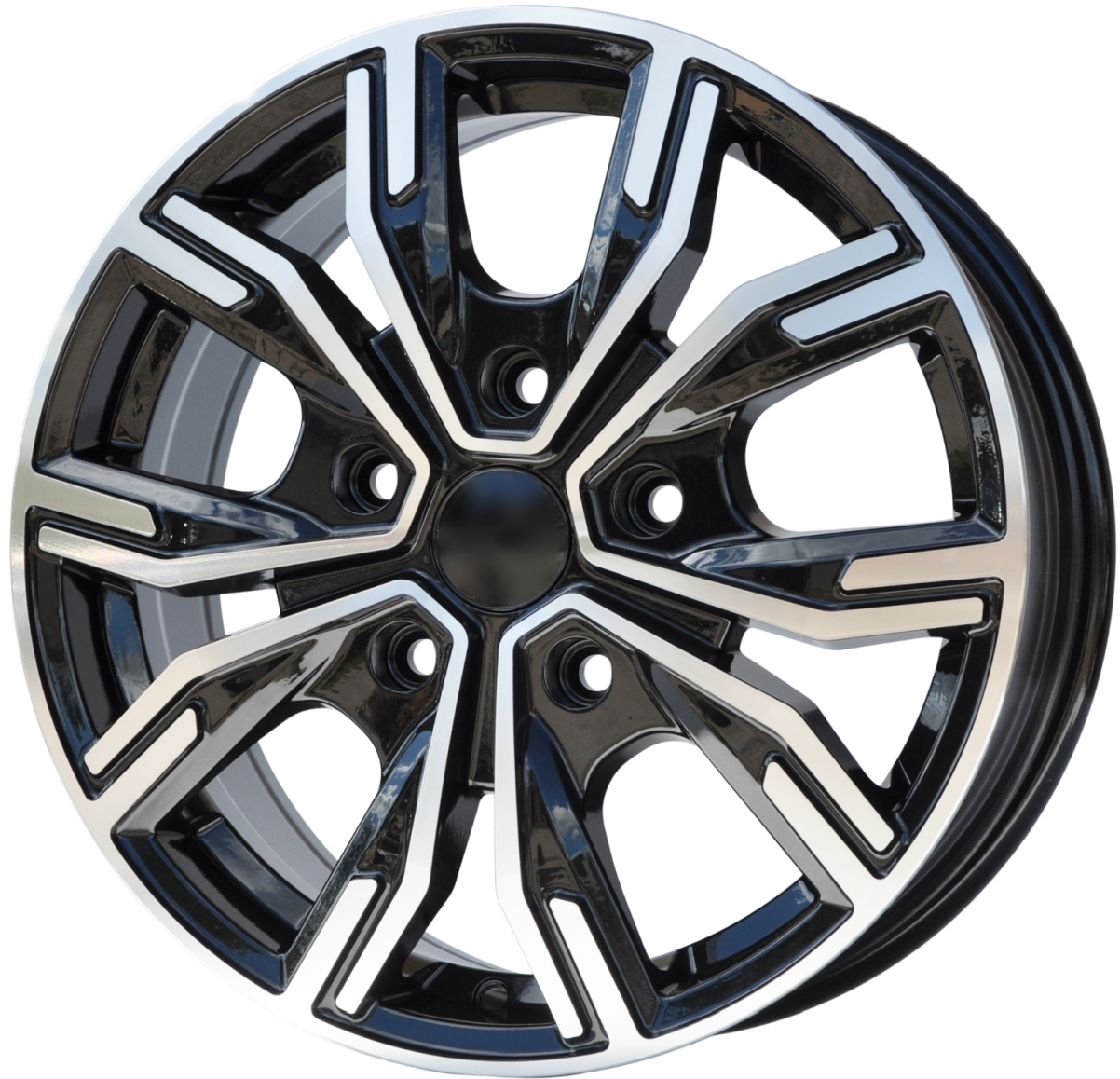 PDW 6408 Alufælge 16" 5x130 ET56 – Poleret/sort (sæt á 4)