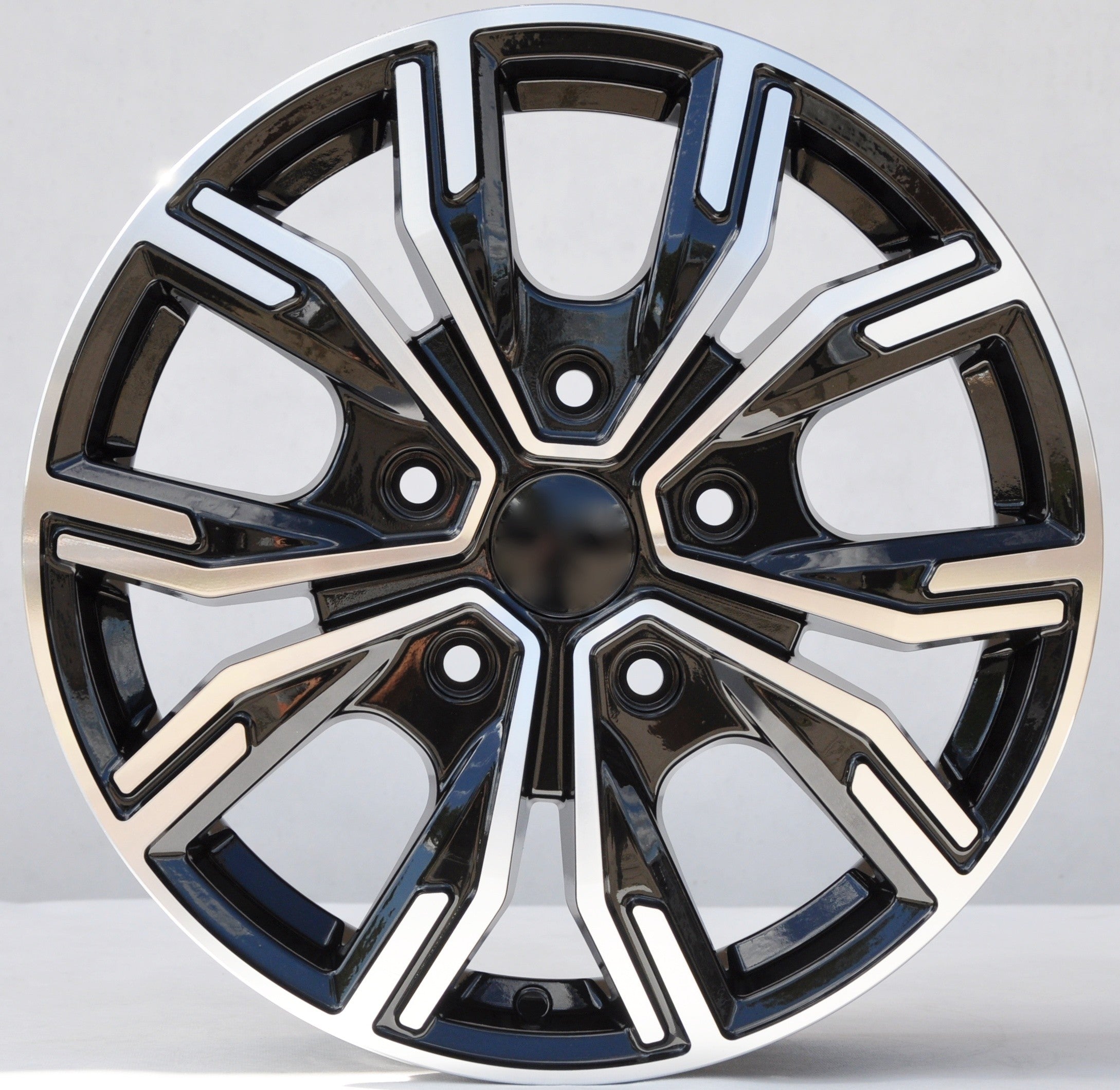 PDW 6408 Alufælge 16" 5x118 ET45 – Poleret/sort (sæt á 4)