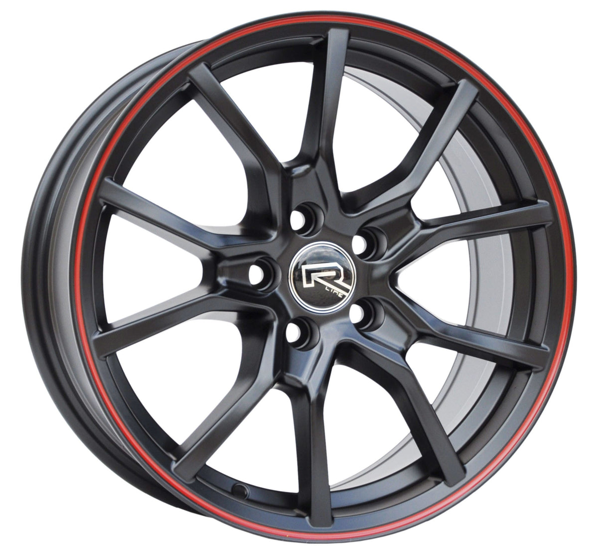 PDW 5253 Alufælge 16" 7J 5x114.3 ET40 – Poleret/rød kant (sæt á 4)